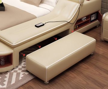 JVmoebel Bett Bett Multifunktion Tresor Wärme Liege USB Sound Doppel Betten