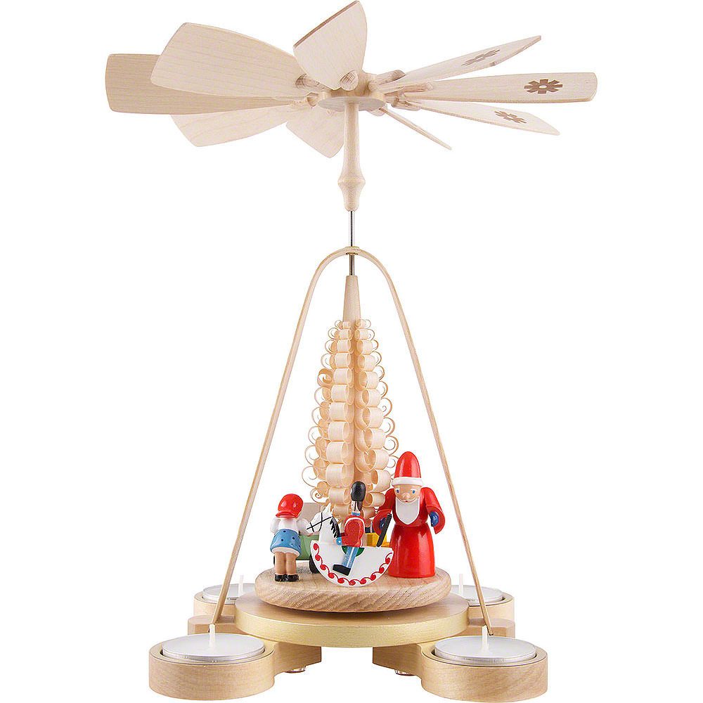 Erzgebirgische Volkskunst Richard Glässer GmbH Weihnachtspyramide 1-stöckige Pyramide Bescherung (25cm) von Richard Glässer