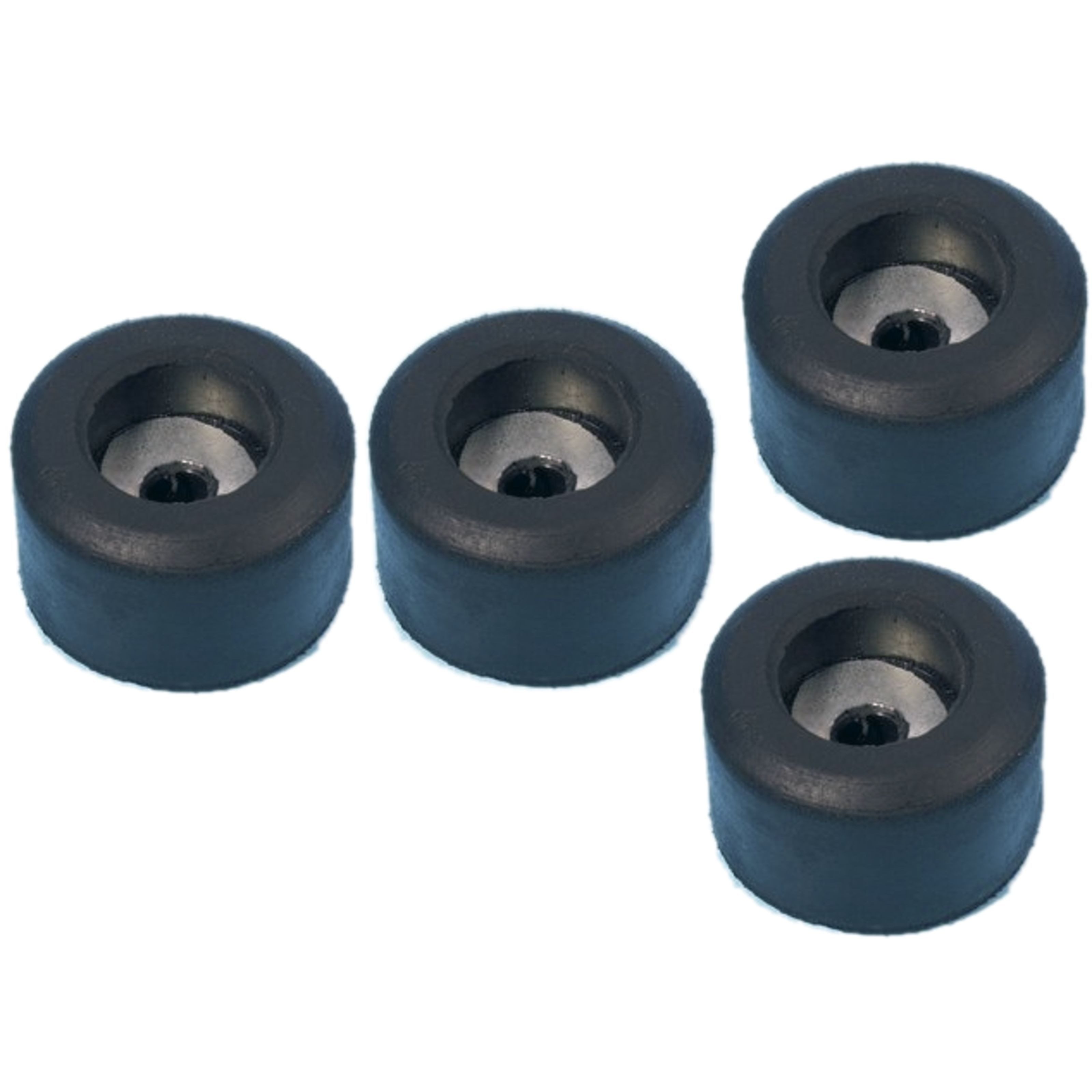Adam Hall Möbelfuß, (Fittings, Füße), 4904 Gummifuß Pack 25 x 15 mm mit Stahlscheibe, 4er Set - Füße