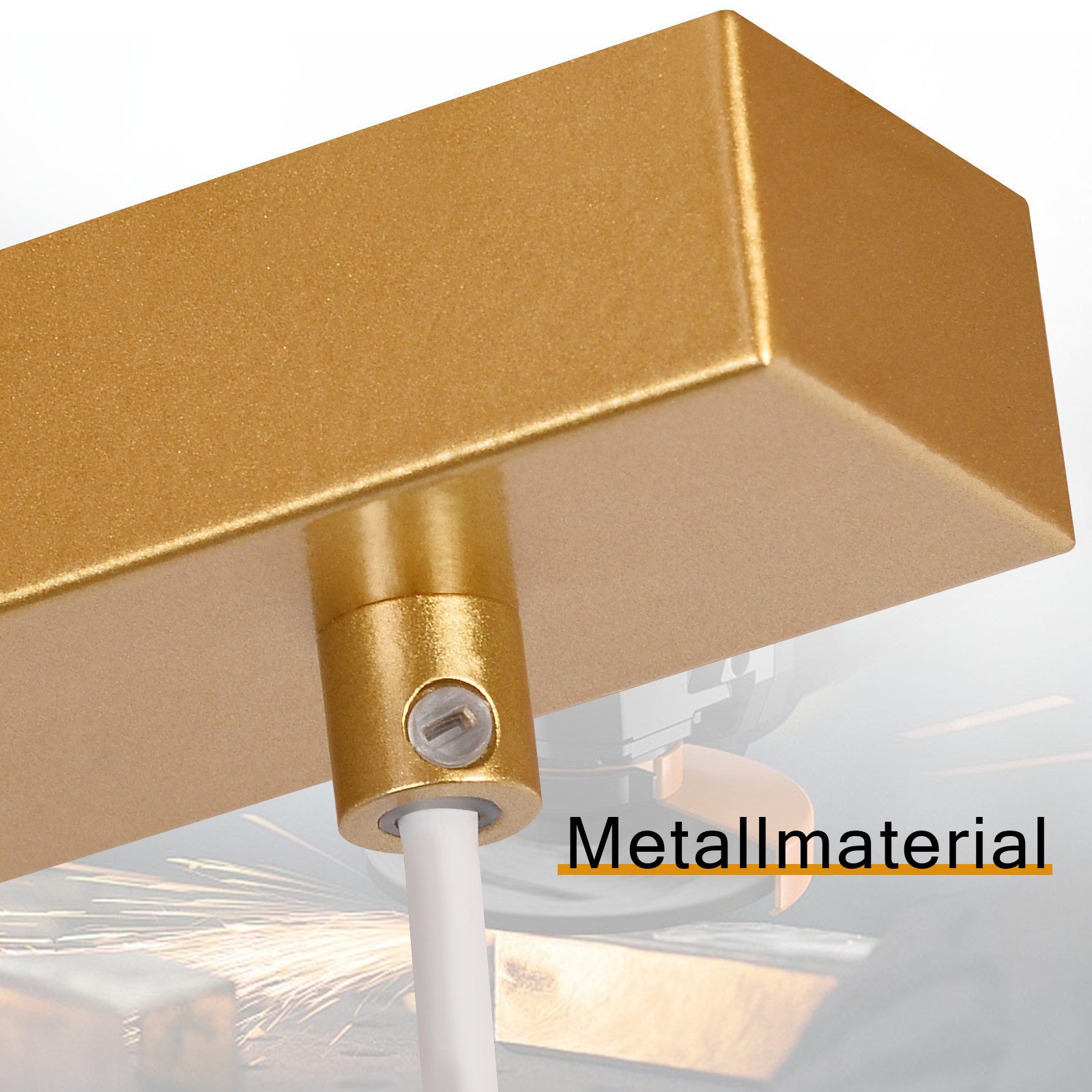 Nettlife Hängeleuchte Esstisch Glas E27 Gold 3/4 Flammig Höhenverstellbar Pendelleuchte, Höhenverstellbar, LED wechselbar, Hängend Glas Kronleuchter für Wohnzimmer Schlafzimmer Küche Esszimmer