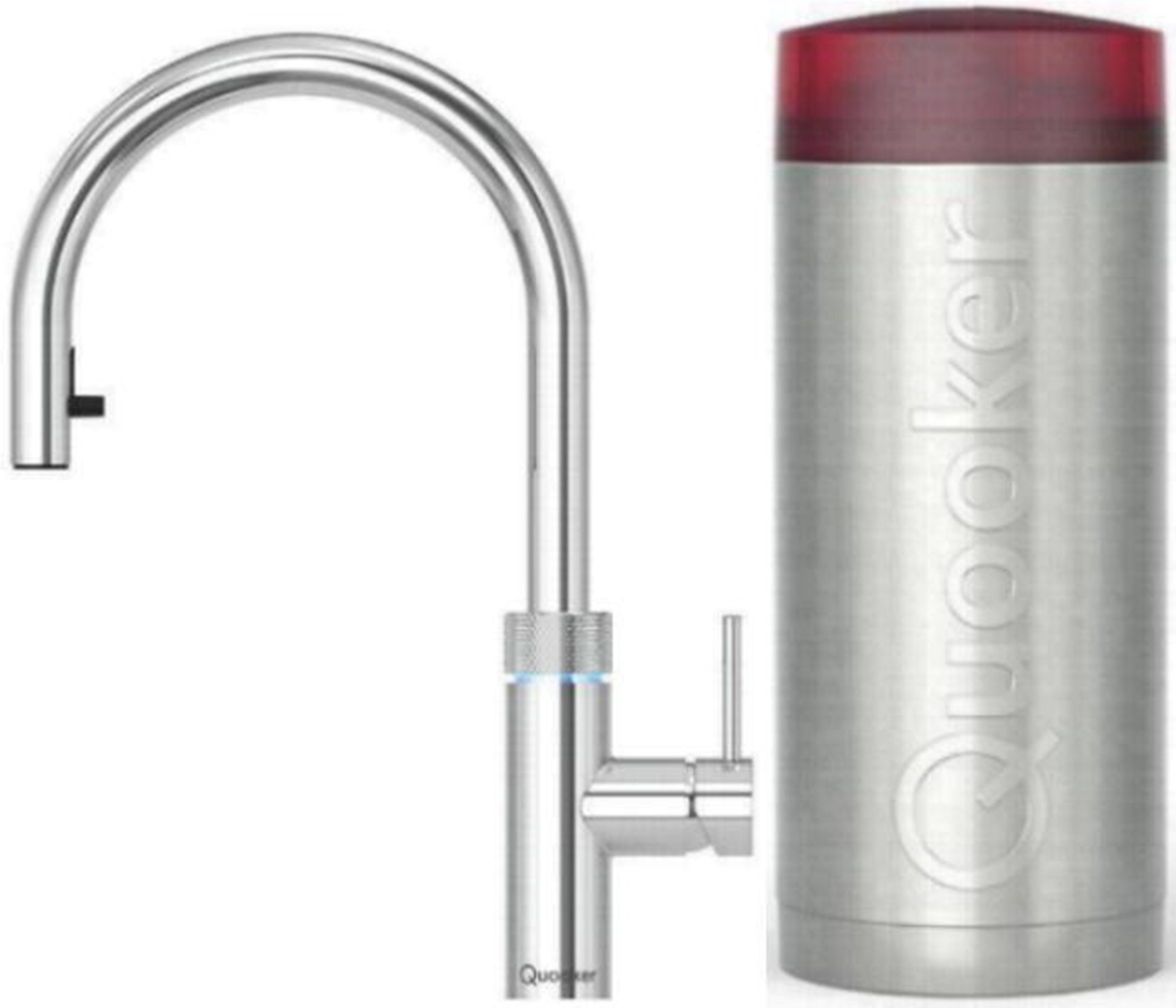 QUOOKER Küchenarmatur QUOOKER FLEX COMBI B Zugauslauf Chrom & 100°C Armatur (22XCHR) (2-St) Spültischmischer mit 100°C Kochendwasserfunktion