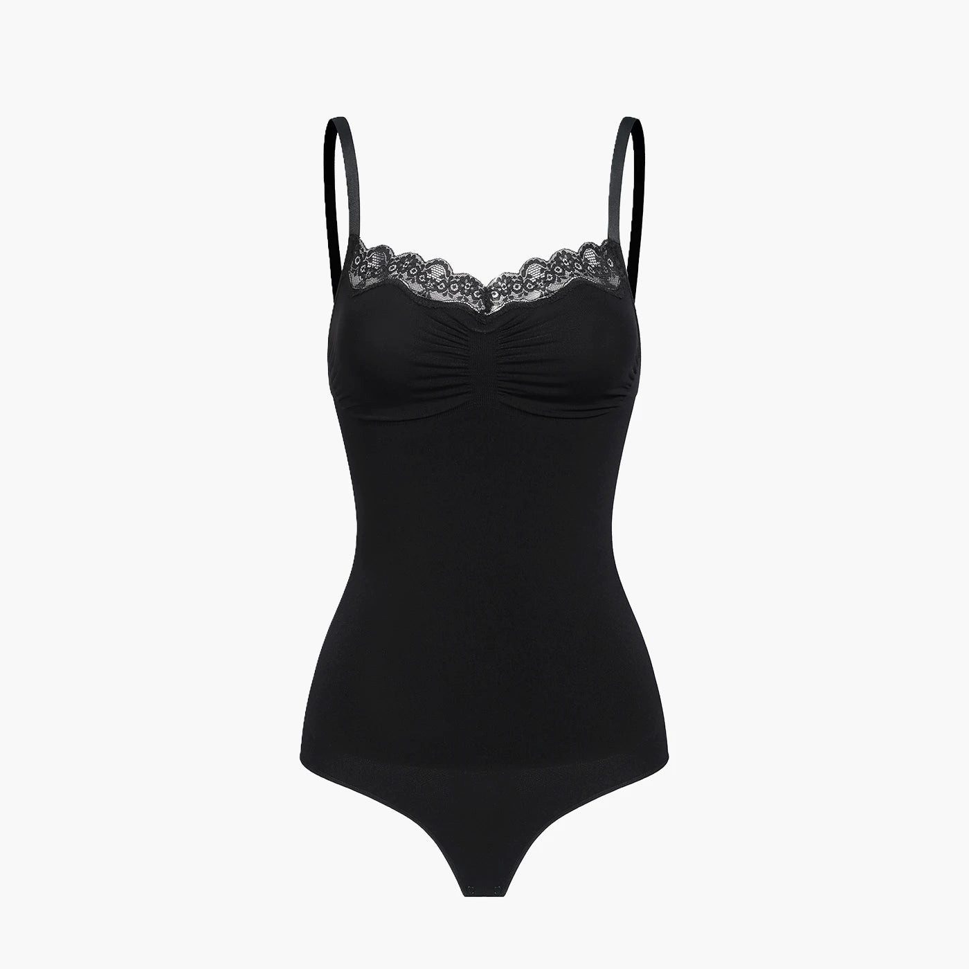 cfab (creamy fabrics) Miederbody Bodysuit Sculpting Shapewear mit Lace-Schwarz-3XL (1-tlg) Figurformend