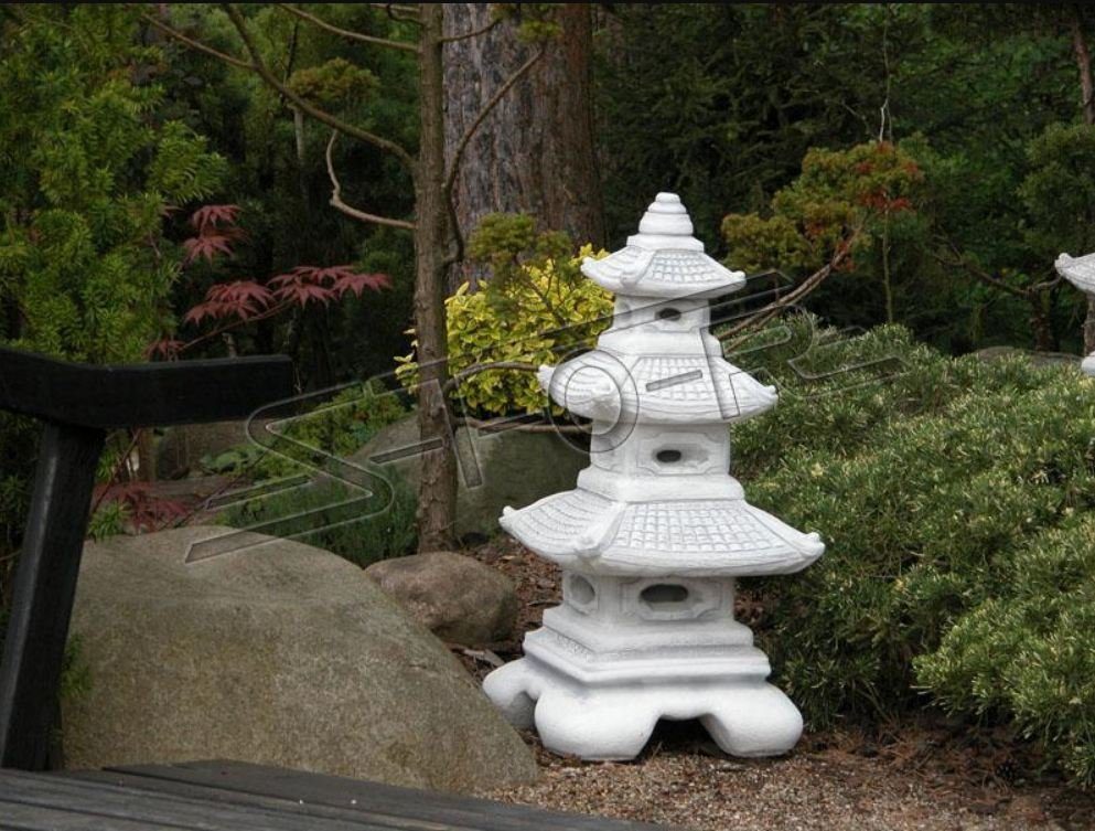 JVmoebel Skulptur Japanischer Garten Lampen Beleuchtung Tränke Dekoration S106003 Vogel Skulptur
