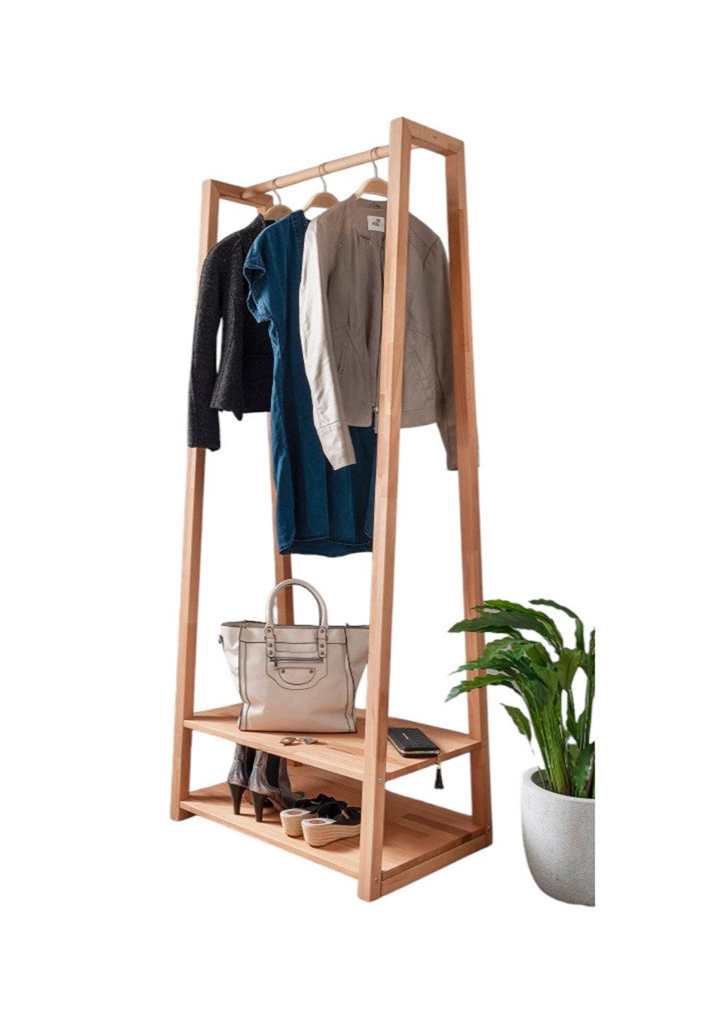 Main Möbel Garderoben-Set Garderobe 85x190cm 'Graz' Kernbuche geölt