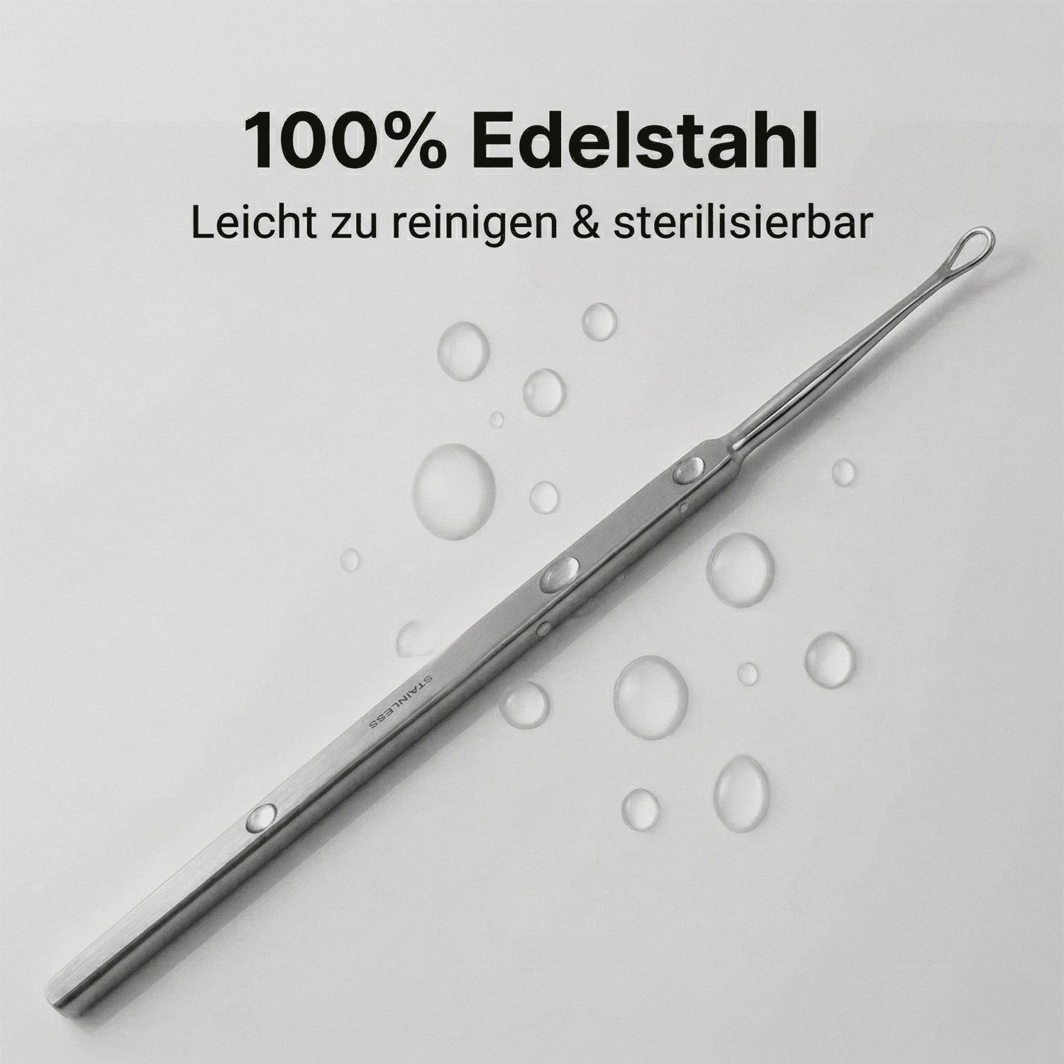 May Ohrenreiniger Ohrreiniger Ohrschlinge aus Edelstahl, 13,5 cm, Sicher Ohrenschmalz