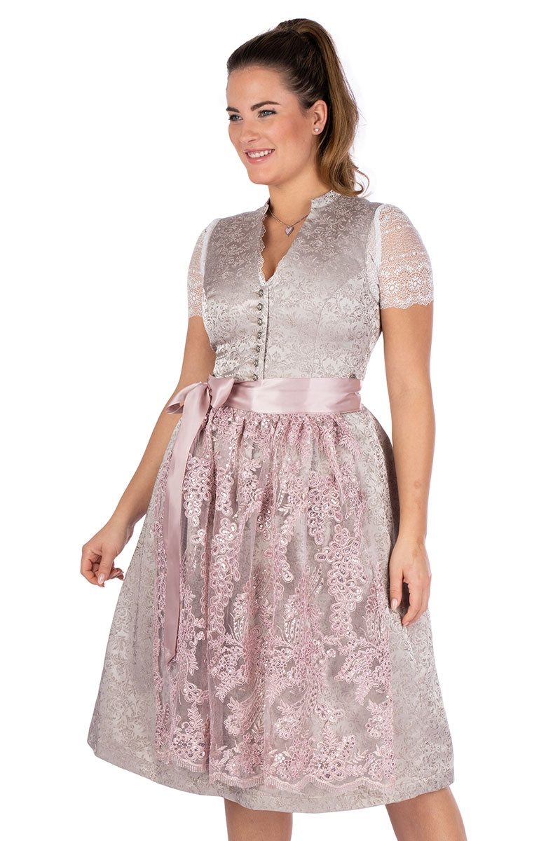 Dirndl Midi Dirndl 2tlg. - OTTILIE - champagner/rosé