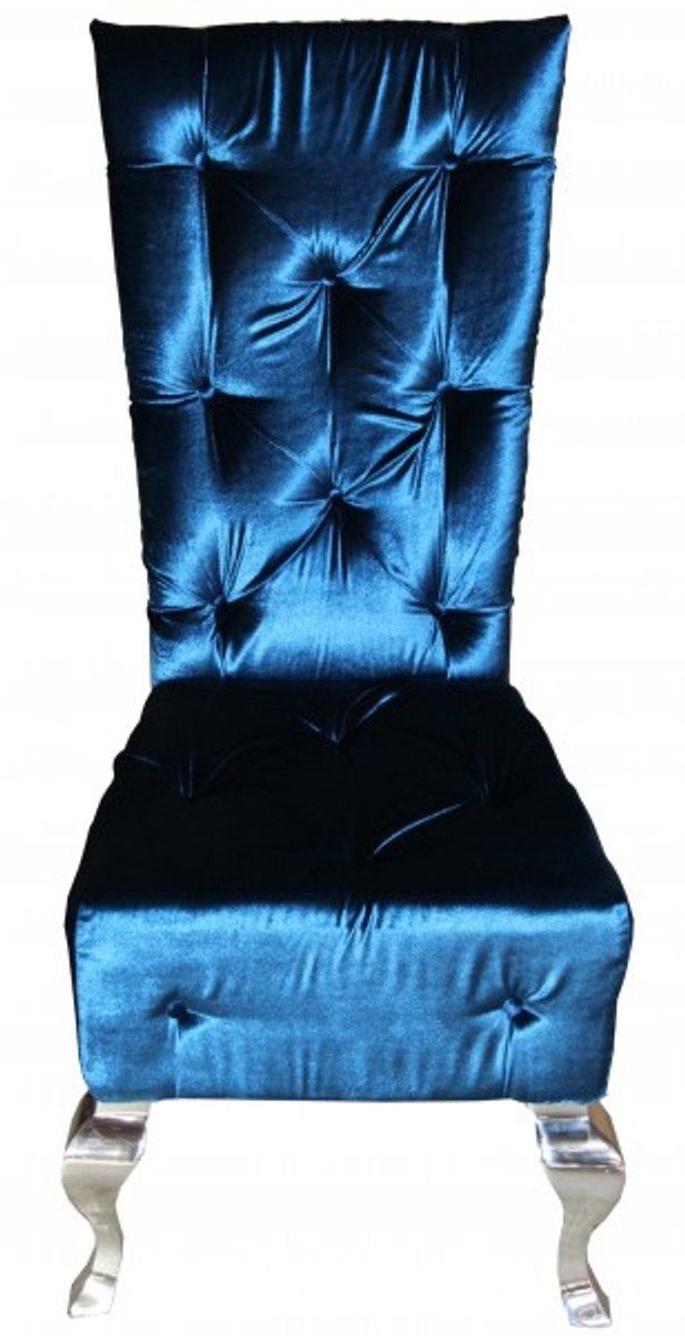 - Barock Silber Stuhl Padrino Qualität Hochlehnstuhl Luxus / Türkis Hochlehner Esszimmerstuhl Esszimmer Casa - Stuhl Designer
