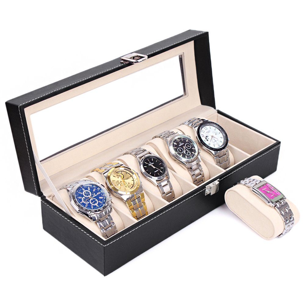 MyBeautyworld24 Uhrenbox »Uhrenkoffer für 6 Uhren Aufbewahrung für Uhren«