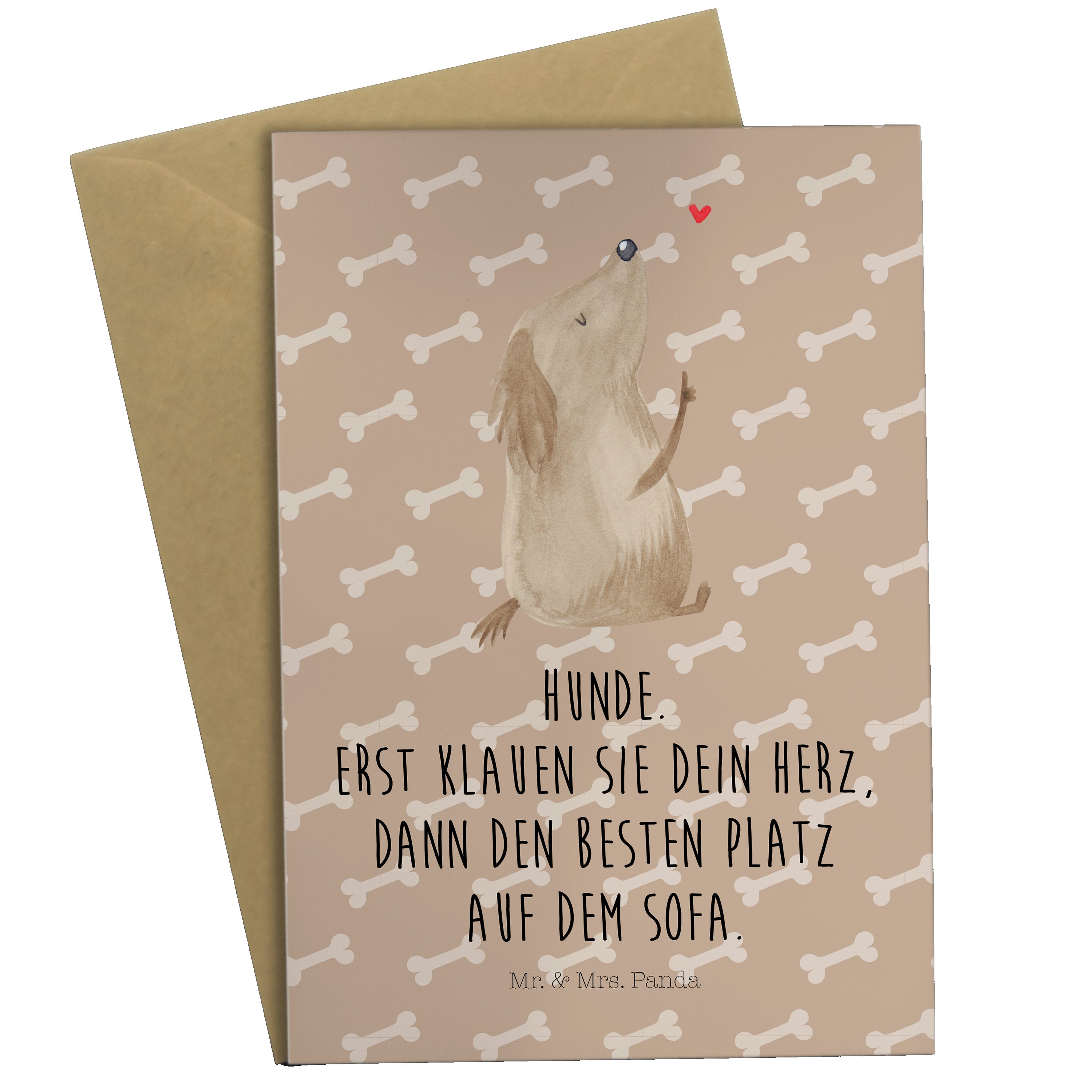 Mr. & Mrs. Panda Grußkarte Hund Liebe - Hundeglück - Geschenk, Hochzeitskarte, Sprüche, Hunderas