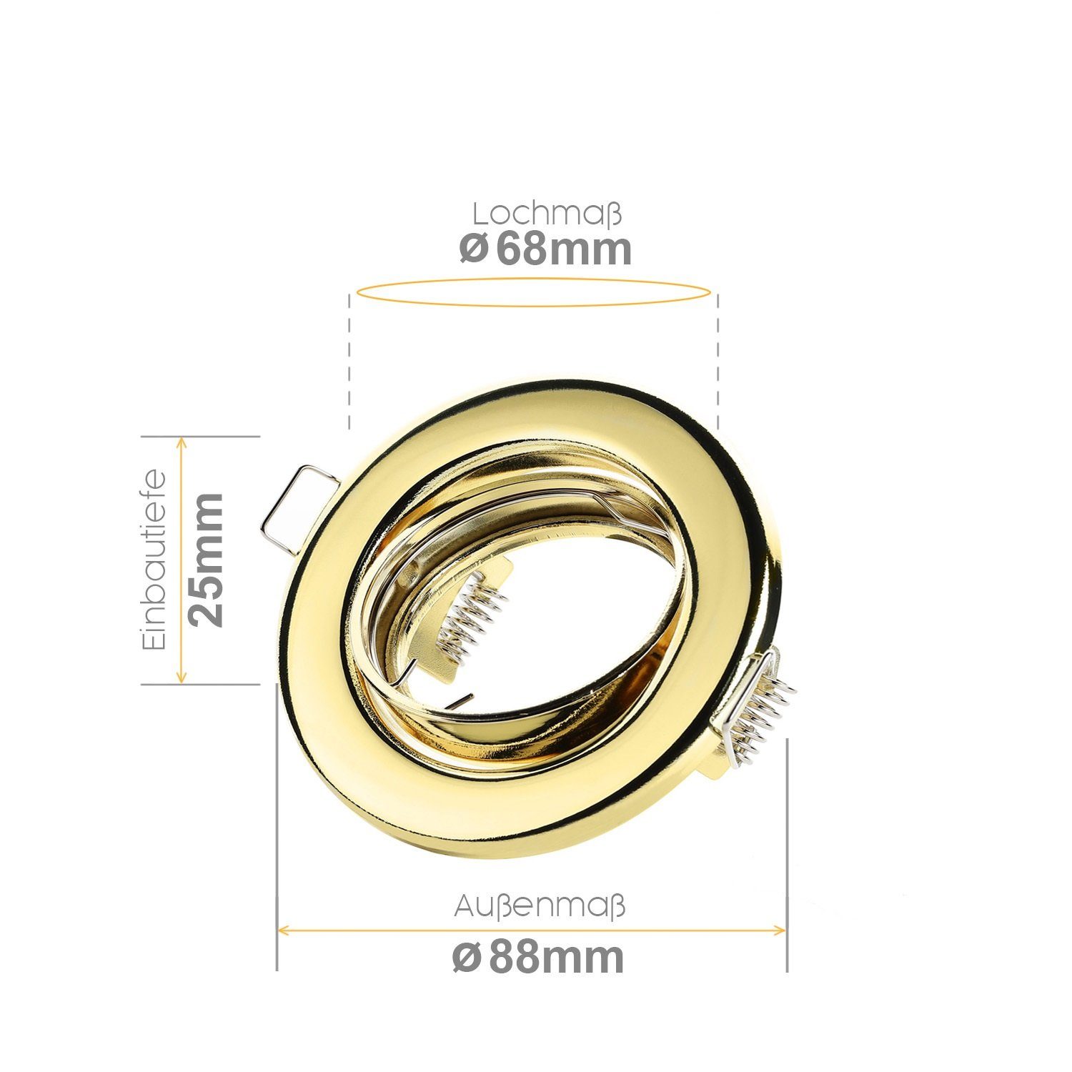 Sweet LED Deckenspot 10er Set GU10 schwenkbar Einbaustrahler Gold, ohne Leuchtmittel, Einbauspots, Deckenspots, Deckenlampe