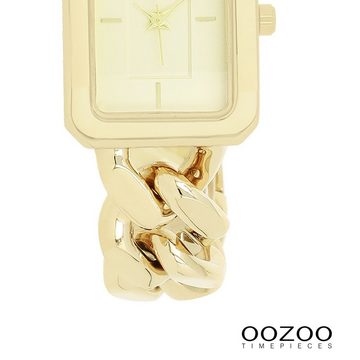 OOZOO Quarzuhr Oozoo Damen Armbanduhr Timepieces Analog, Damenuhr rechteckig, groß (ca. 31x24mm) Metallarmband, Fashion-Style