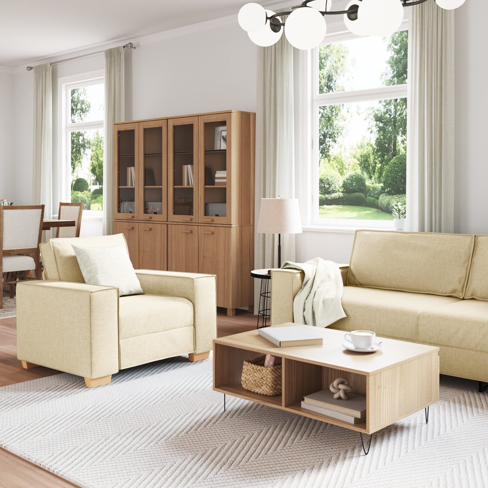 vidaXL Sofa 3-tlg. Sofagarnitur mit Kissen günstig online kaufen