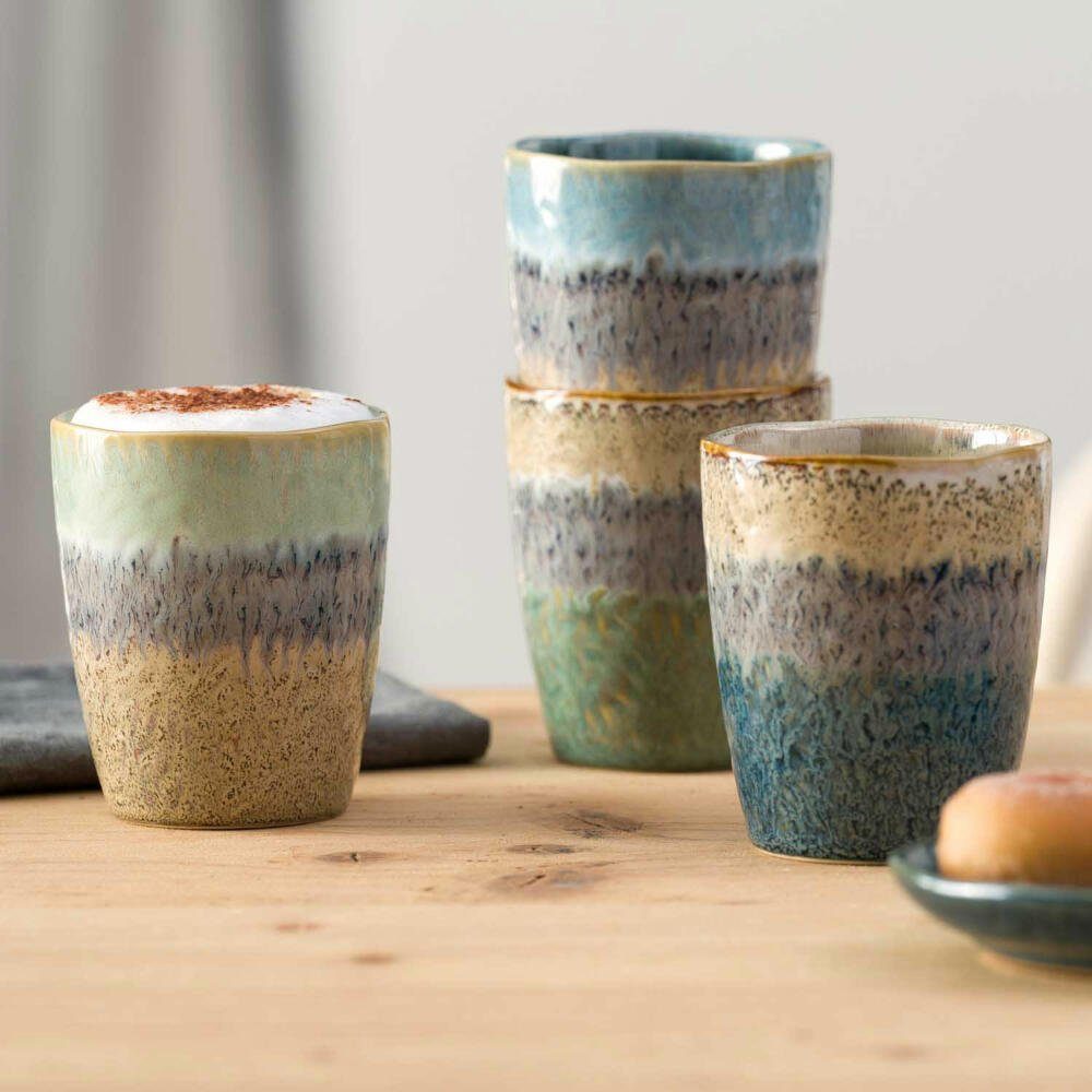 LEONARDO Becher Matera, Grün, Anthrazit, Beige, Keramik