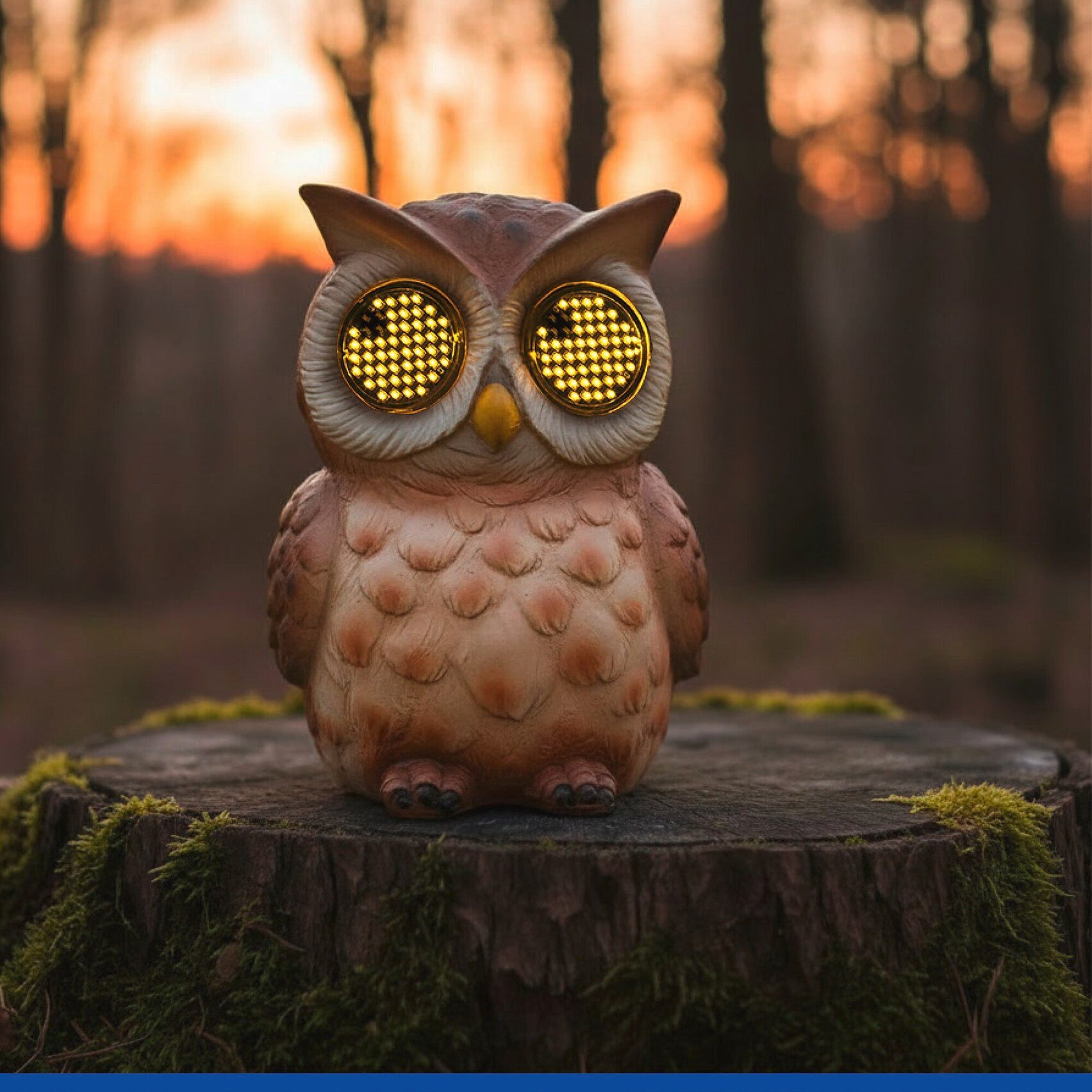 Maximex LED Dekofigur Modell Blinky Eyes Eule, Ein-/Ausschalter, LED fest integriert, Warmweiß, solarbetriebene Gartenfigur mit leuchtenden Augen, für Garten & Balkon