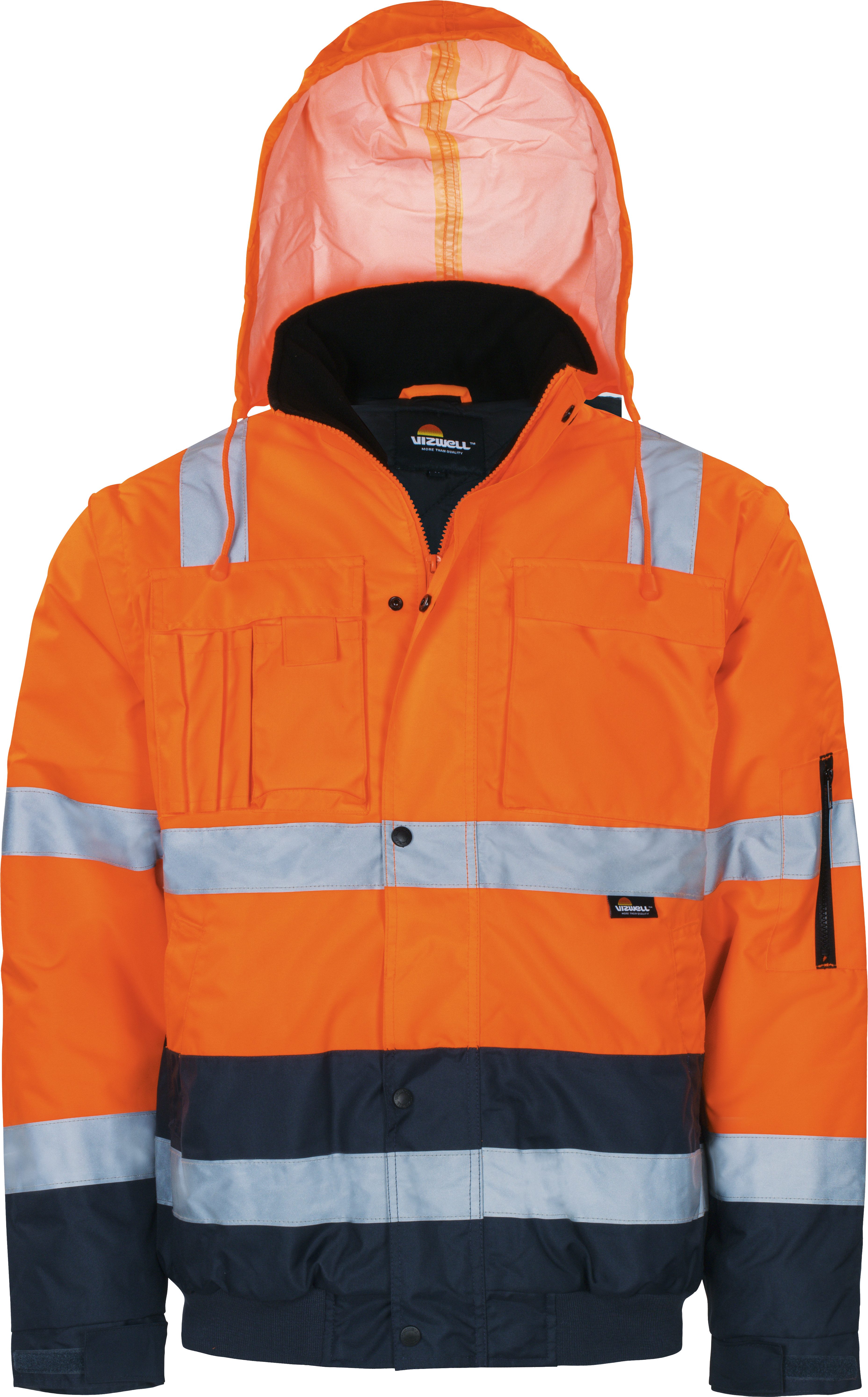 Pilotenjacke Warnschutz Arbeitsjacke Winterjacke auch Weste, neon, zertifiziert