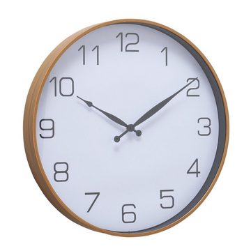 BOLTZE Wanduhr "Lugeo" aus Glas/Kunststoff in braun/weiß B50cm, Uhr