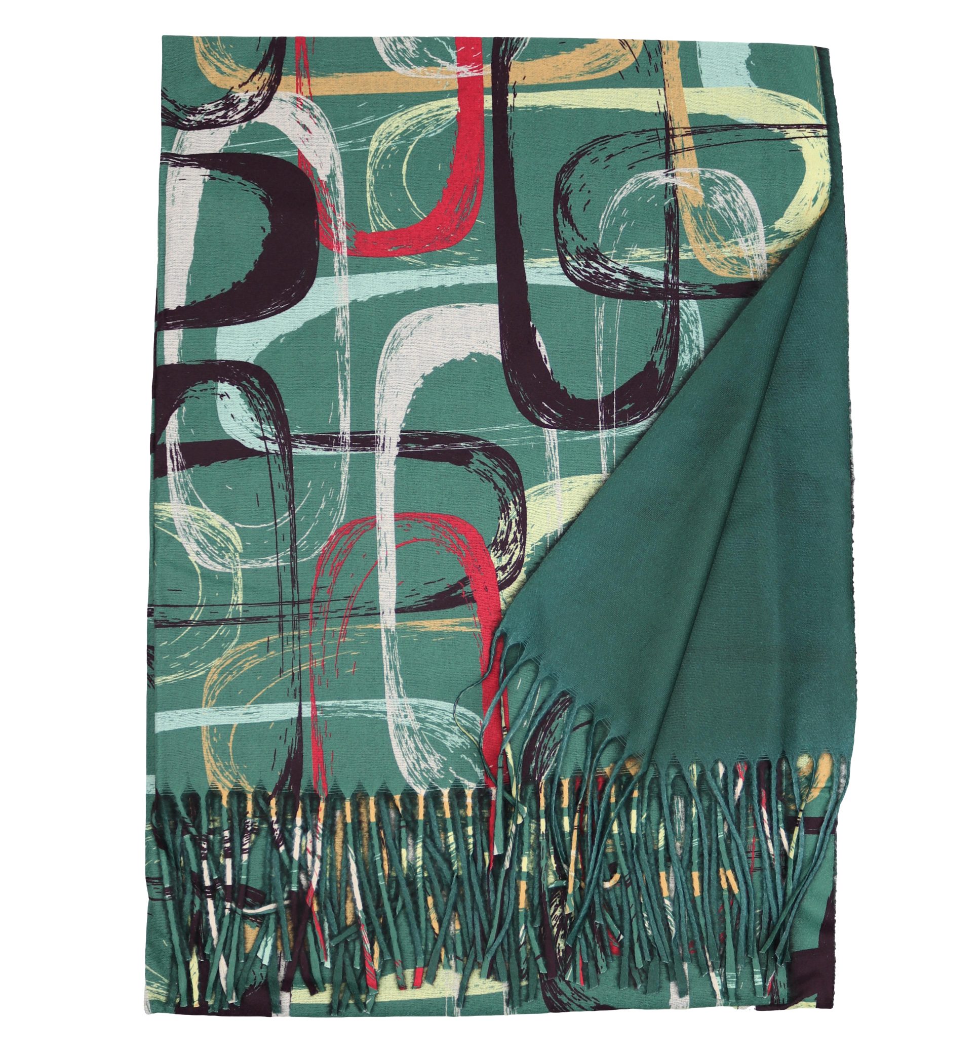 MIRROSI Modeschal weicher und warmer Schal Ring Muster mit Fransen, 70x180c günstig online kaufen