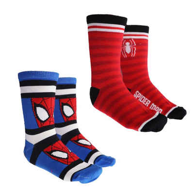 MARVEL Langsocken Spiderman Jungen Kinder Socken im 2er Pack Gr. 23 bis 34