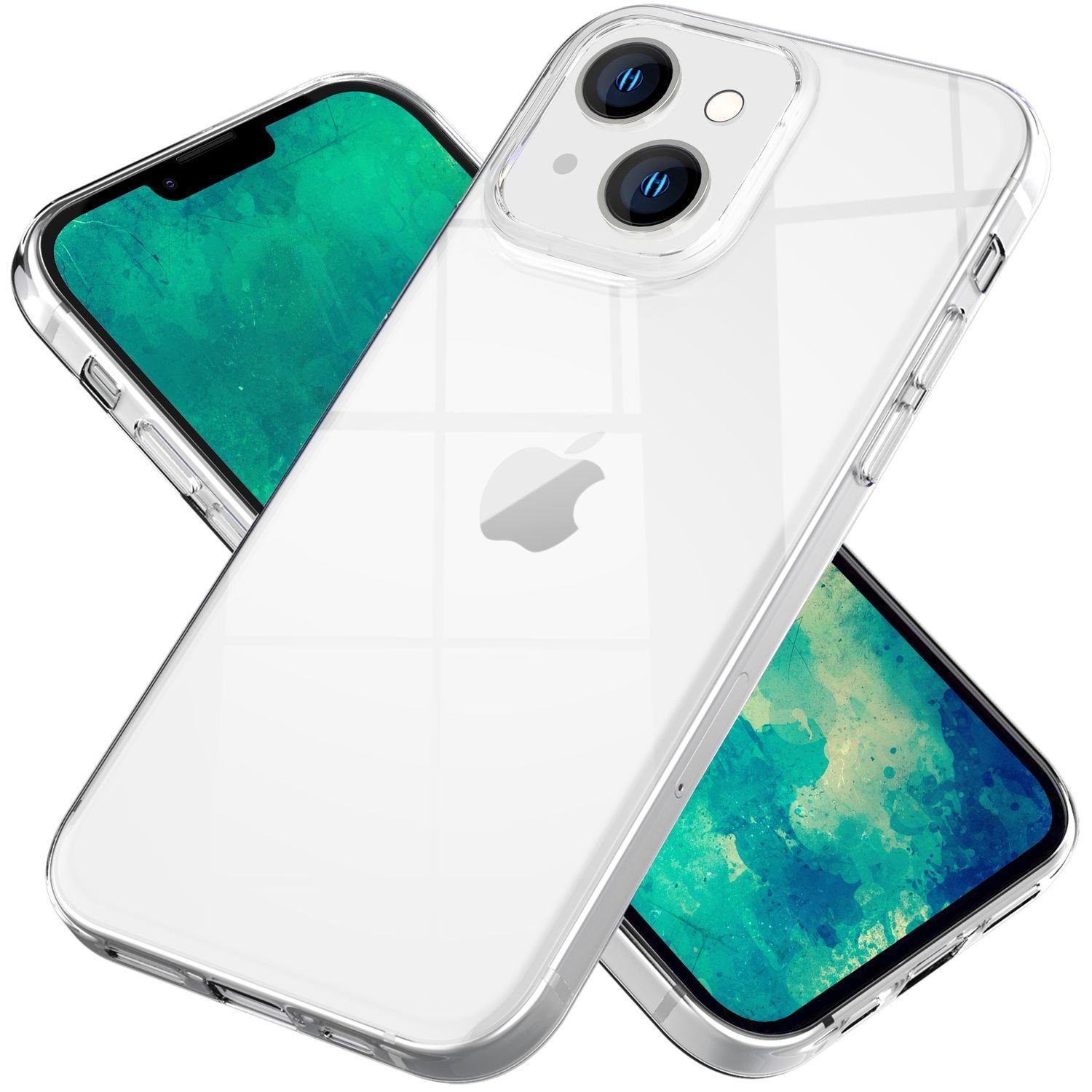 Nalia Smartphone-Hülle Apple iPhone 14, Klare Silikon Hülle / Extrem Transparent / Durchsichtig / Anti-Gelb