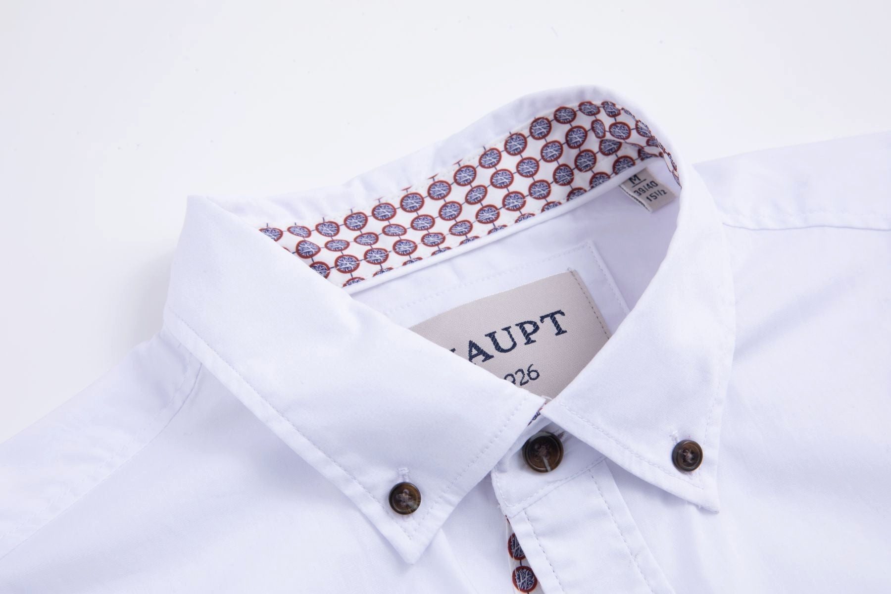 Haupt Langarmhemd Haupt Modern Fit Langarm Herrenhemd in White und Kontrast günstig online kaufen