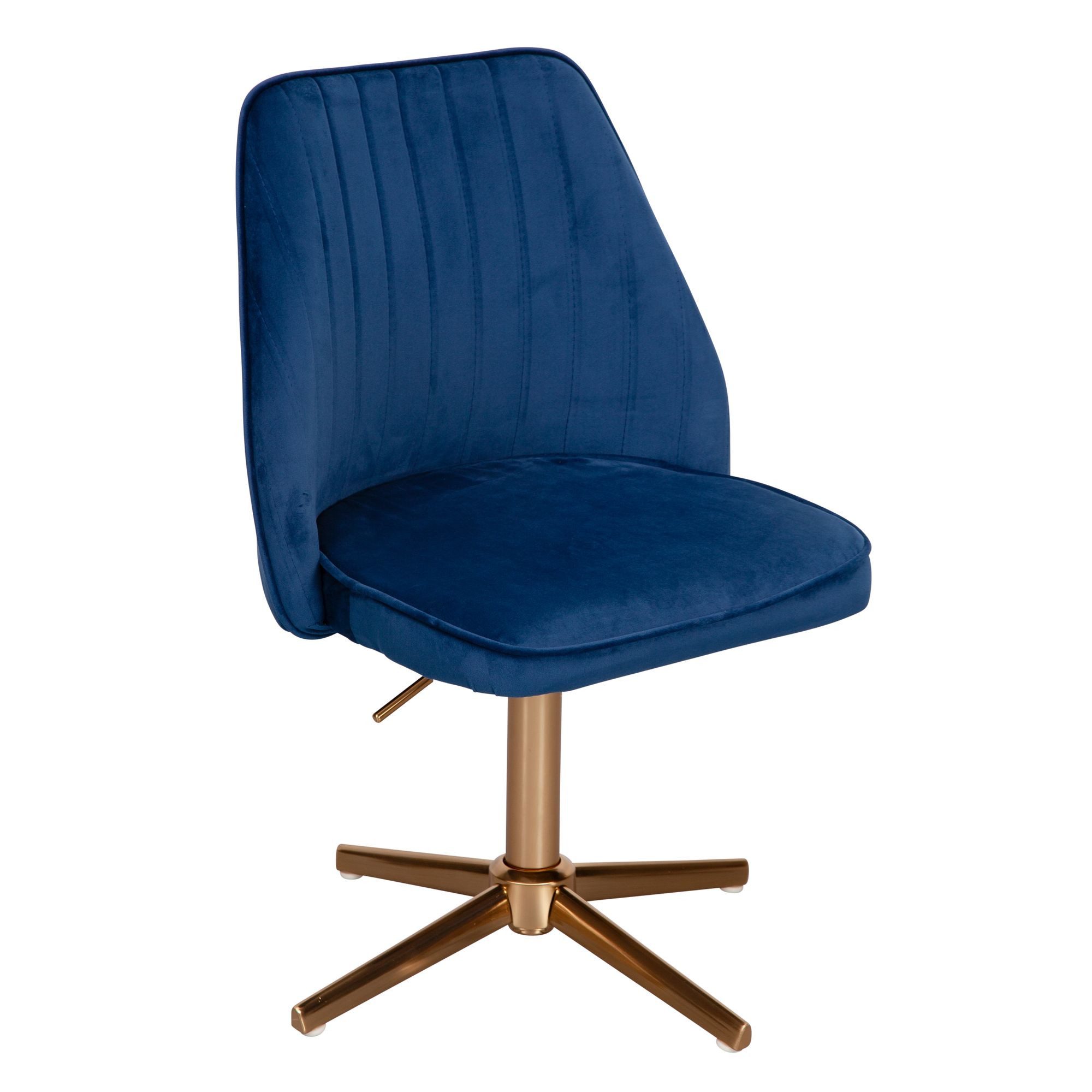 KADIMA DESIGN Bürostuhl Schreibtischstuhl Dunkelblau Samt Design Drehstuhl mit Lehne, (Schalenstuhl 120 kg Höhenverstellbar, Arbeitsstuhl ohne Rollen, Stuhl), Schreibtisch Home-Office Drehbar