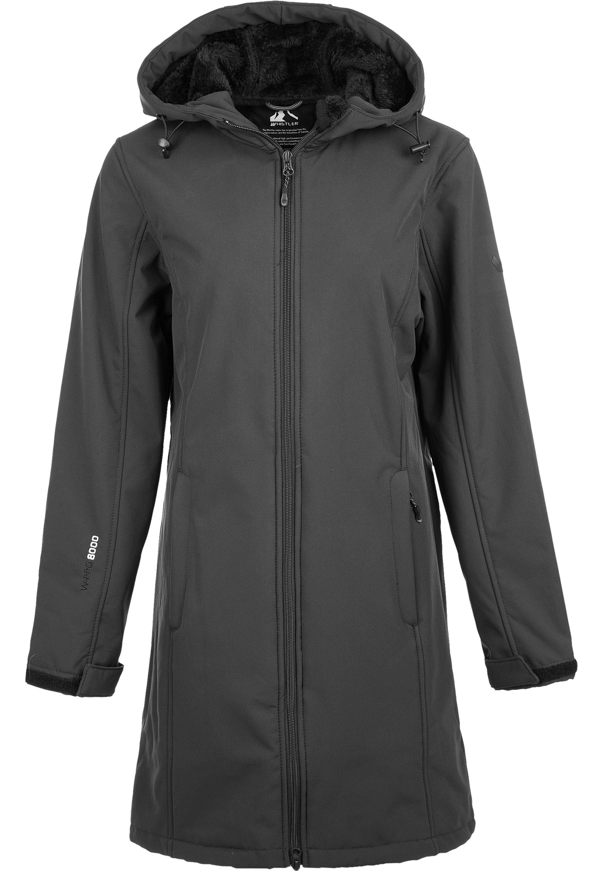 schwarz mit WHISTLER Softshelljacke Wassersäule mm 8.000 ZADIE