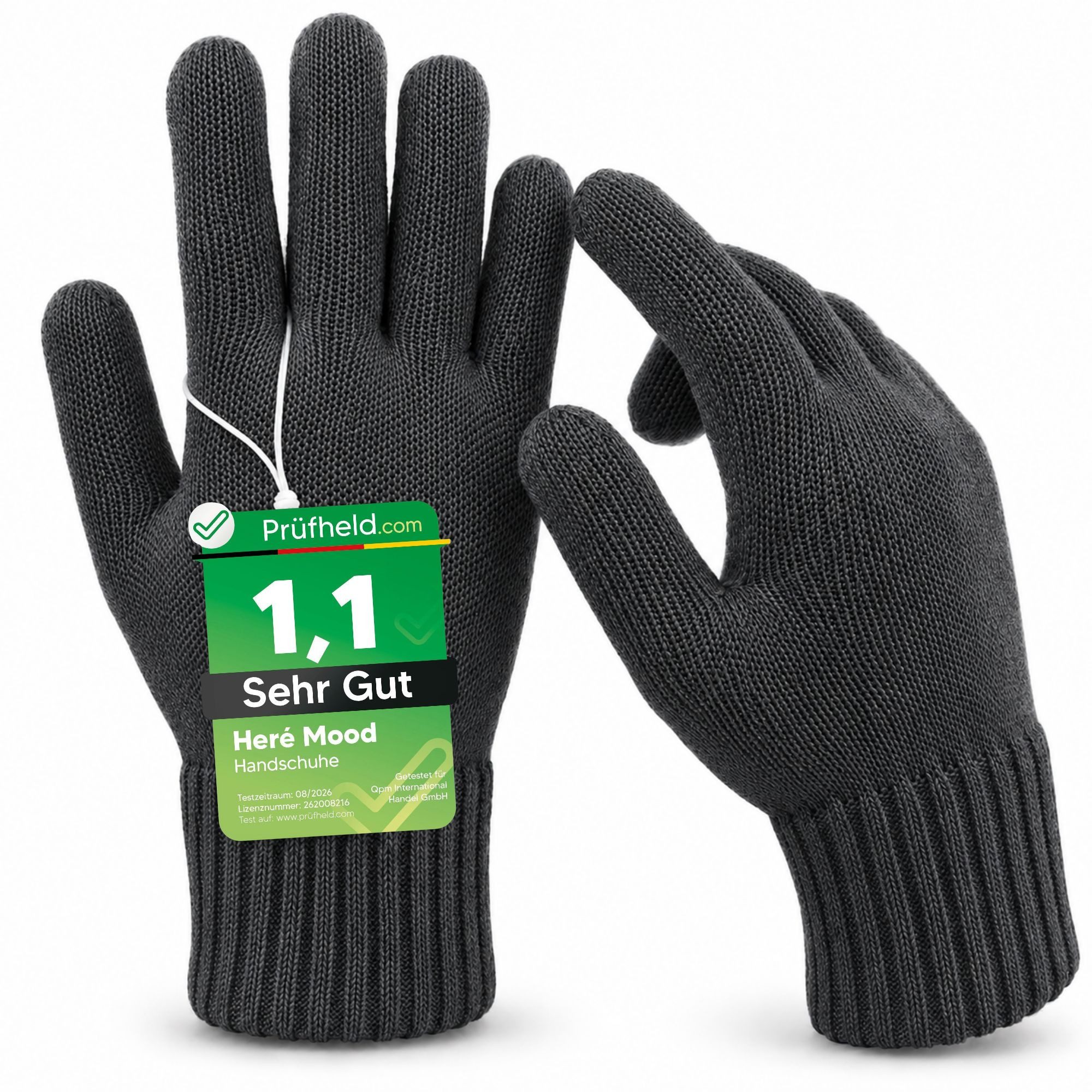 herémood Strickhandschuhe Handschuhe Winter für Damen Herren, Winterhandschuhe, Sport & Fahrrad vollständig bedeckte Finger, Testsiegel SEHR GUT (Note 1,1)