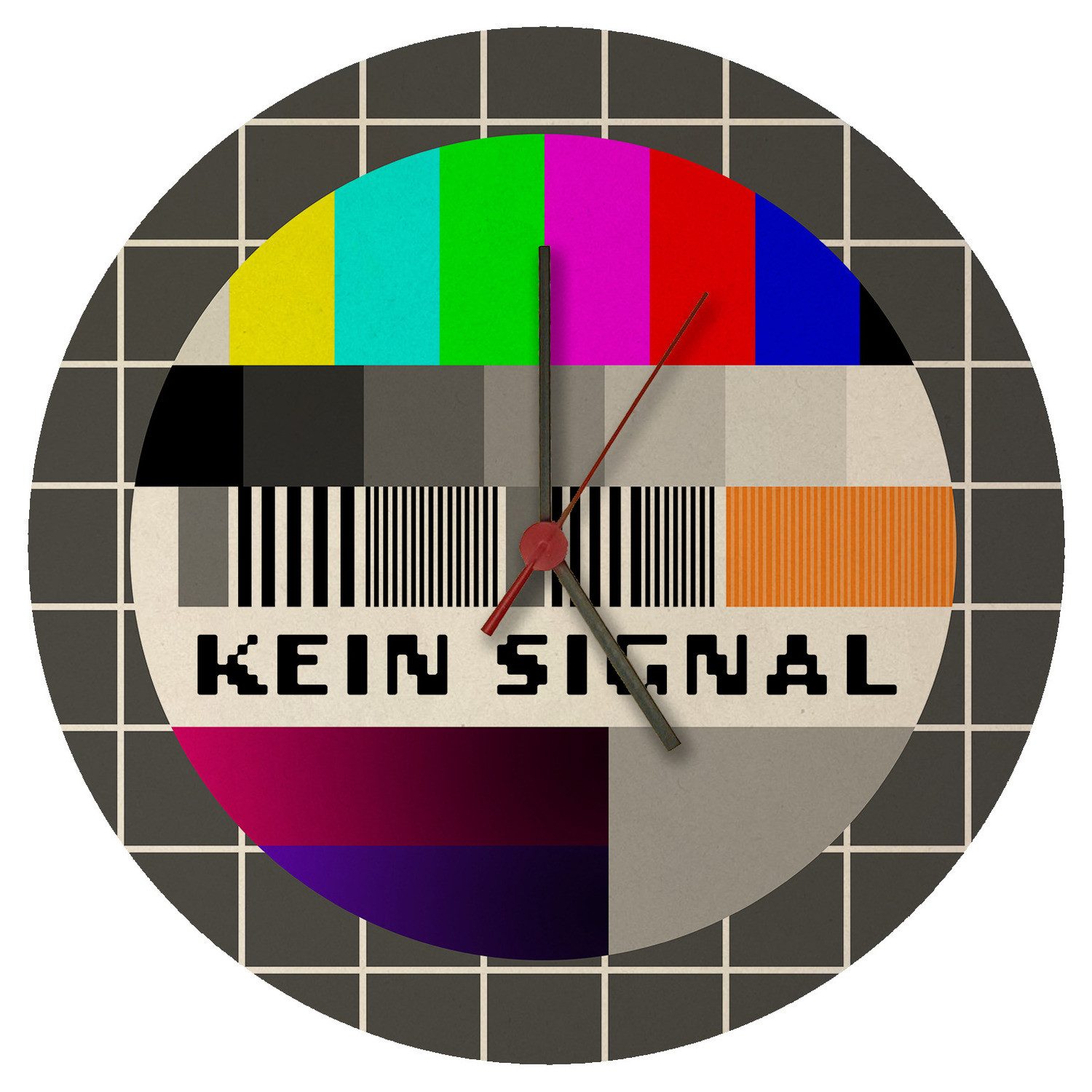 speecheese Wanduhr Kein Signal Störsignal Testbild günstig online kaufen