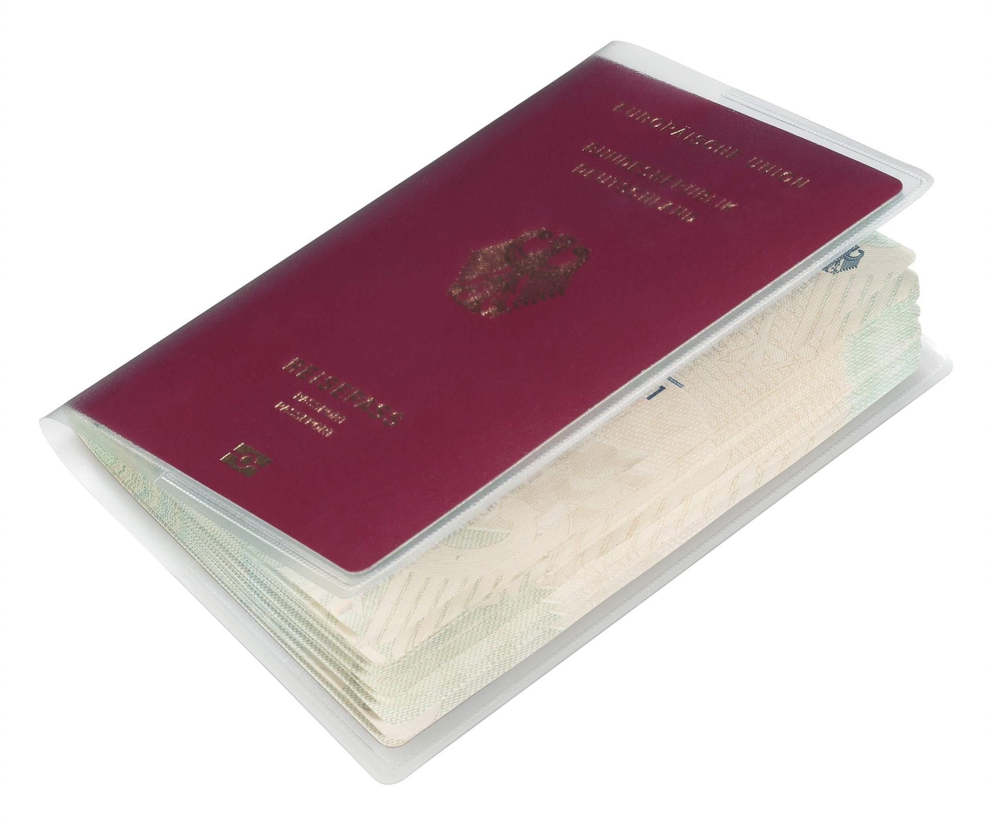 DURABLE Dokumententasche Durable Reisepasshülle tr 189x129mm Doppelformat für neue Pässe