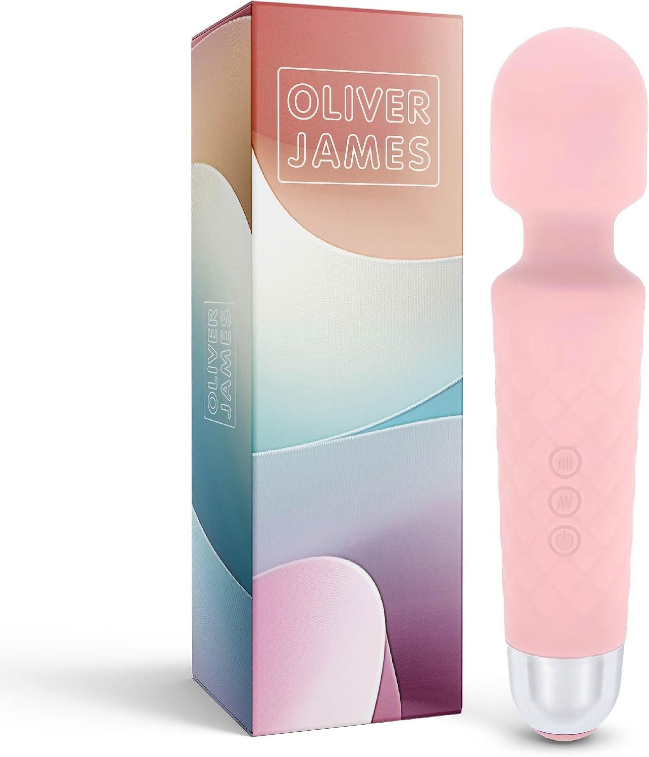 Oliver James Massagegerät mit mehreren Vibrationsstufen – 20 Modi, 8 Geschwindigkeiten, strahlwassergeschützt und wiederaufladbar, körperfreundliches Silikon, leiser Vibrationsbetrieb