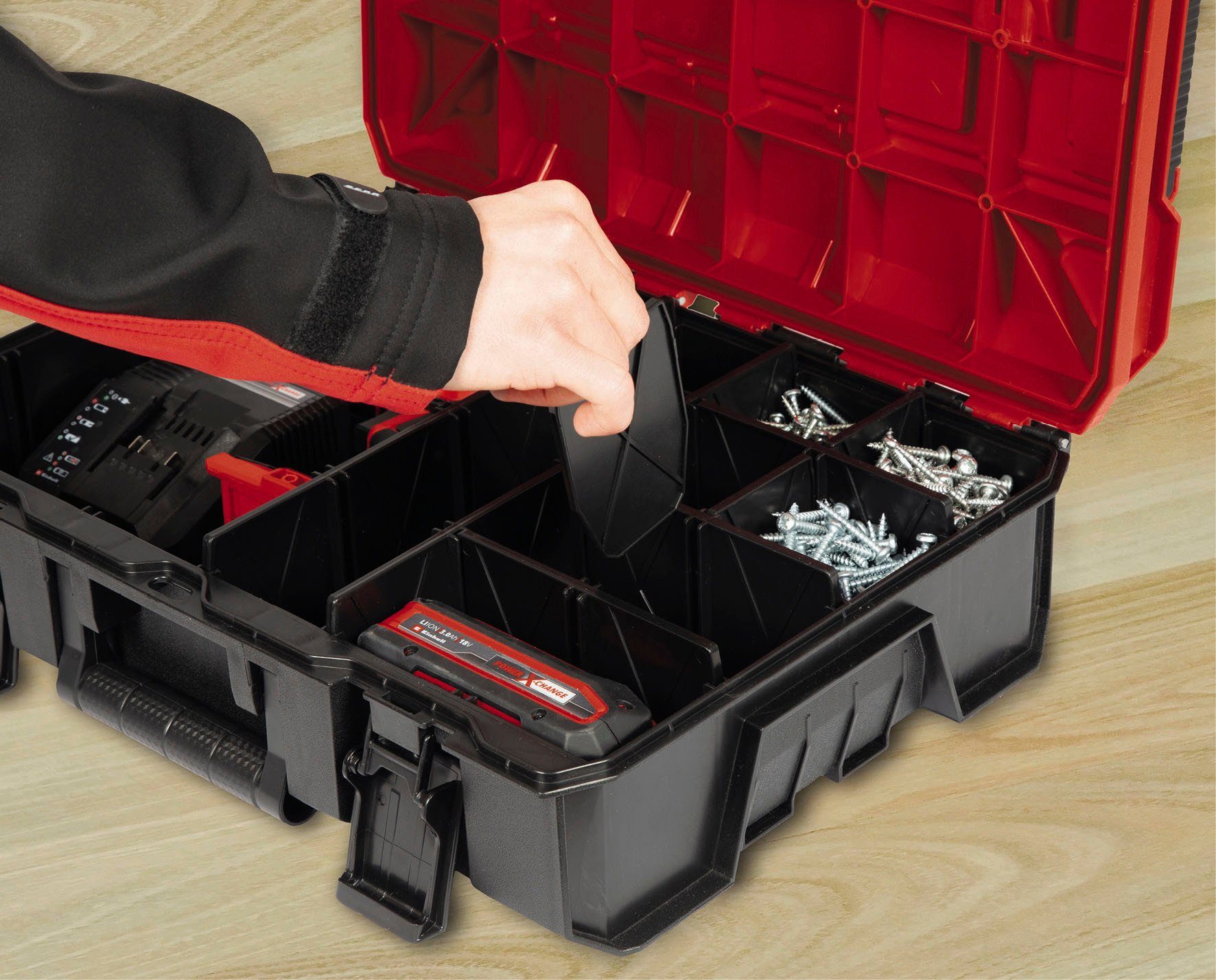 Einhell Werkzeugkoffer E-Case S-F incl. dividers, für universelle Aufbewahrung von Werkzeug und Zubehör