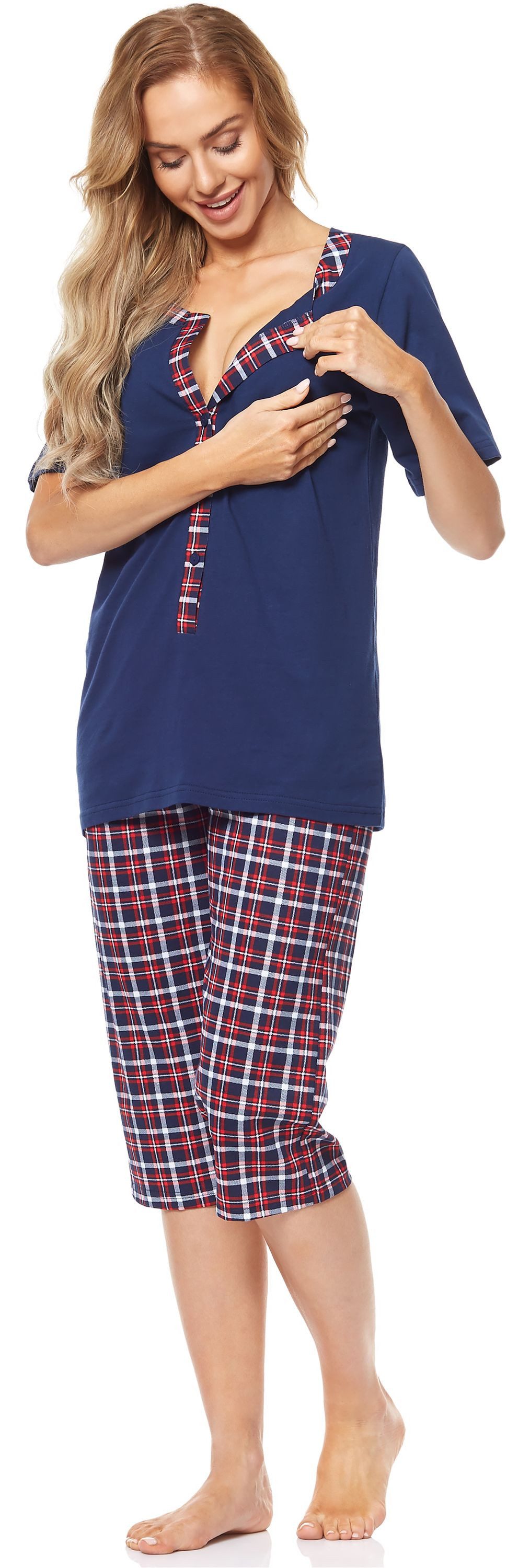 Be Mammy Umstandspyjama Damen Schlafanzug Stillpyjama H2L2N2 – Bild 3 von 4