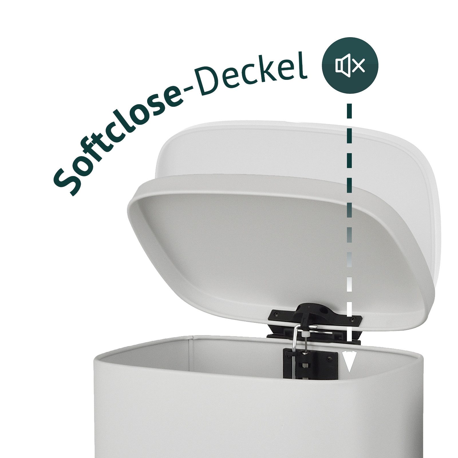 SVITA Mülleimer TQ, Fußtrittmechanismus, 30L, Inneneimer herausnehmbar