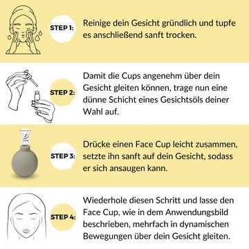 SYE Cosmetics Gesichtspflege Schröpfgläser fürs Gesicht: Facial Cupping Set 2 Stück, 2-tlg., Anti Aging gegen Falten, Tränensäcke, Schwellungen, Krähenfüße