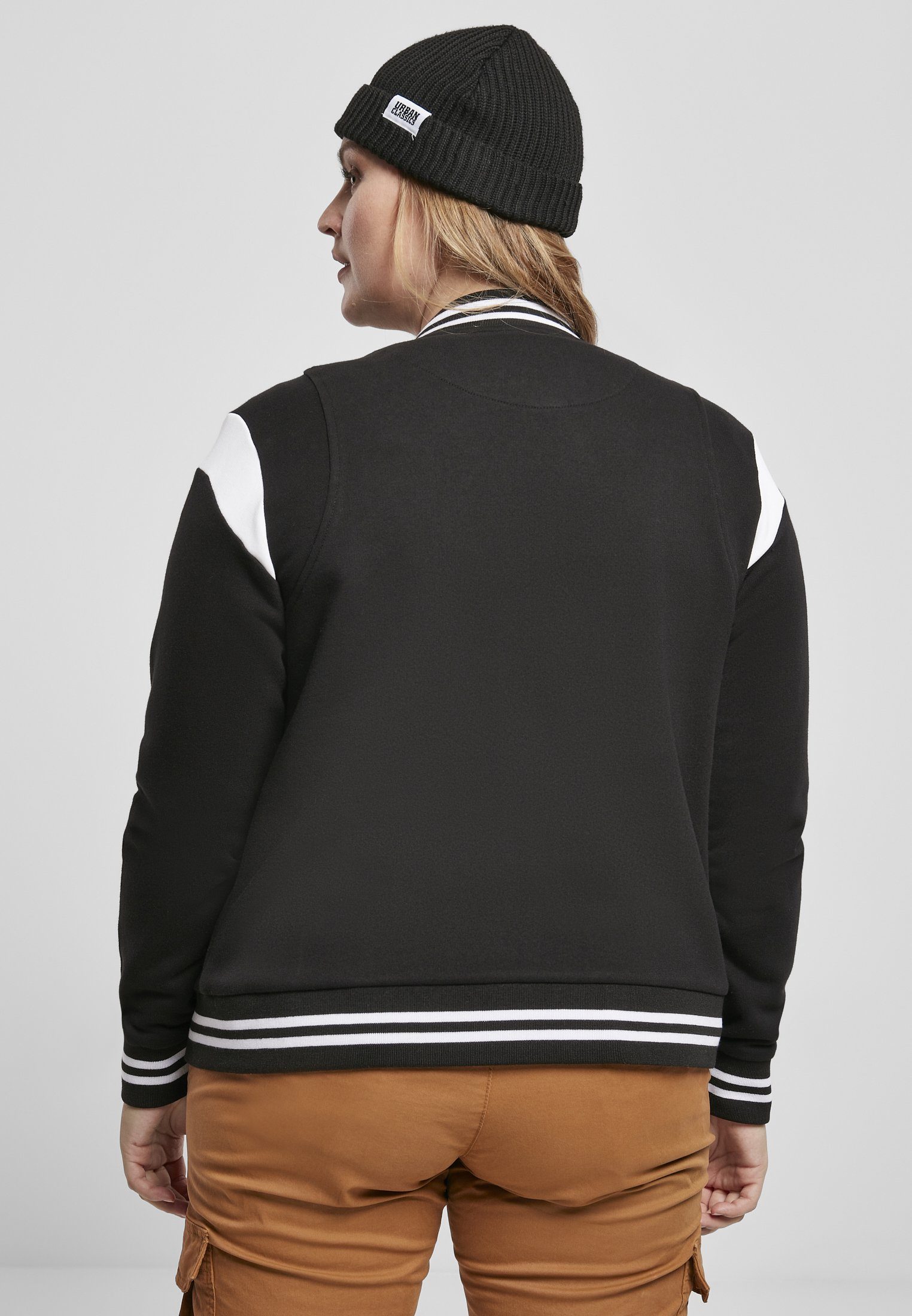 CLASSICS (1-St) Ladies URBAN Organic Sweat Collegejacke black/white Inset Damen Jacket College