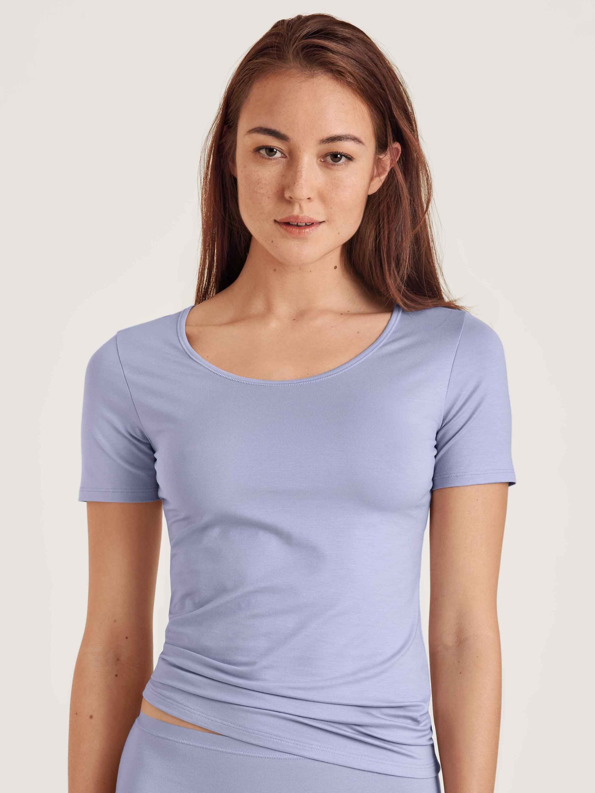 CALIDA T-Shirt, Unterziehshirt lavender Rundhals lanquid (1-St)