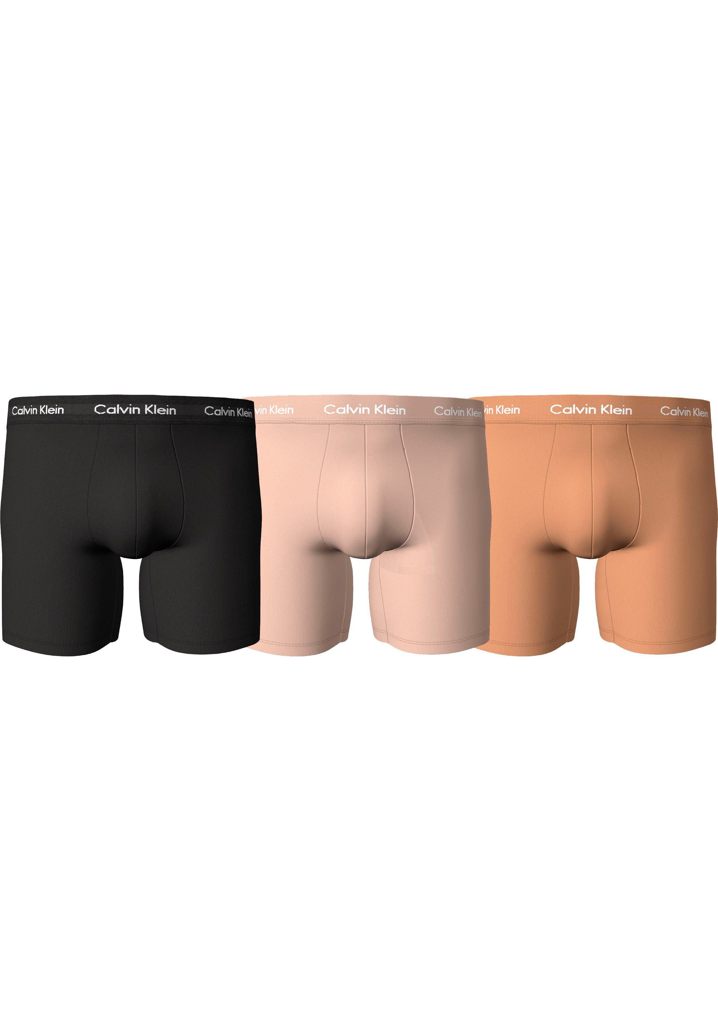 Calvin Klein Underwear Boxer BOXER BRIEF 3PK (Packung, 3-St., 3er-Pack) mit kontrastfarbenem Bund BLACK, CEDAR, SANDALWOOD