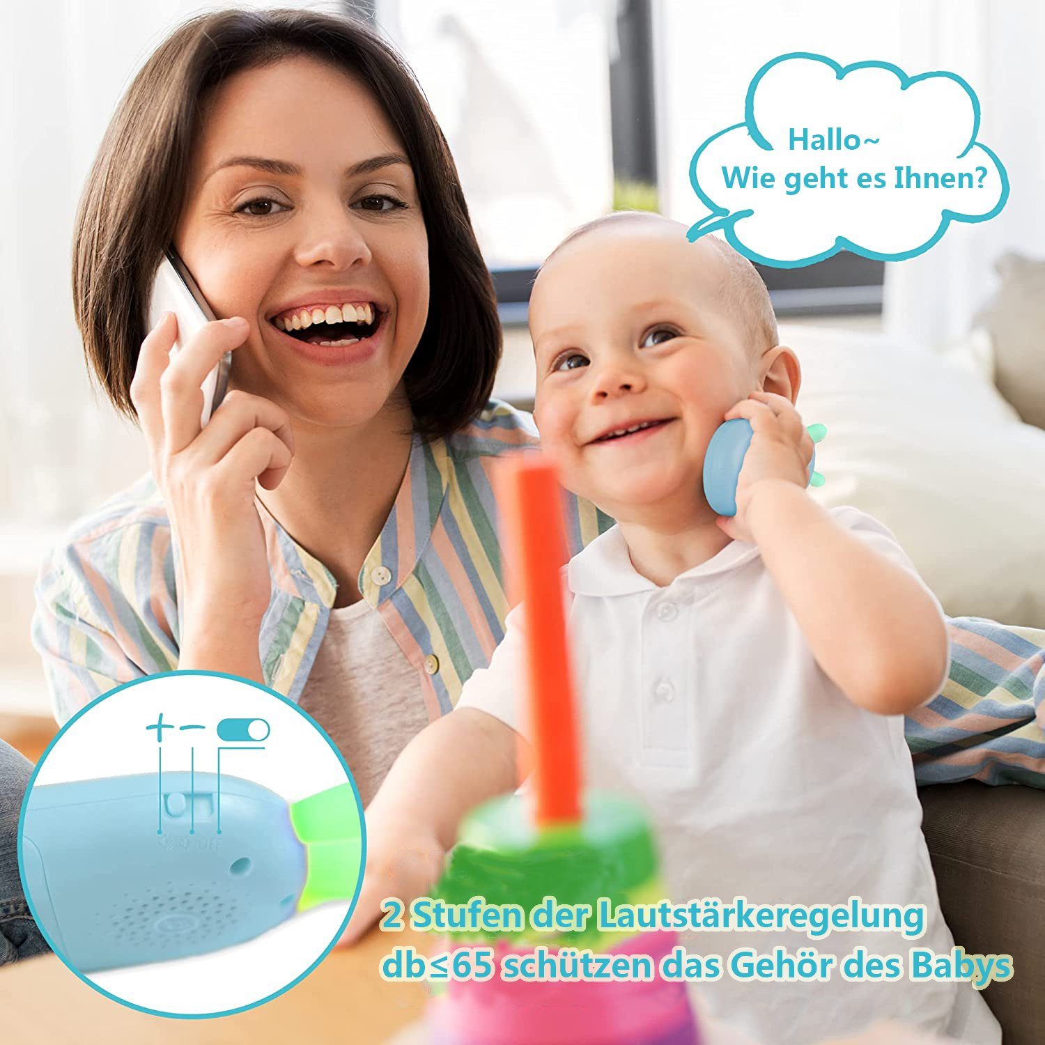 Baby Telefon Handy Babyhandy mit Bilder u.Töne Spielzeughandy Smartphone 