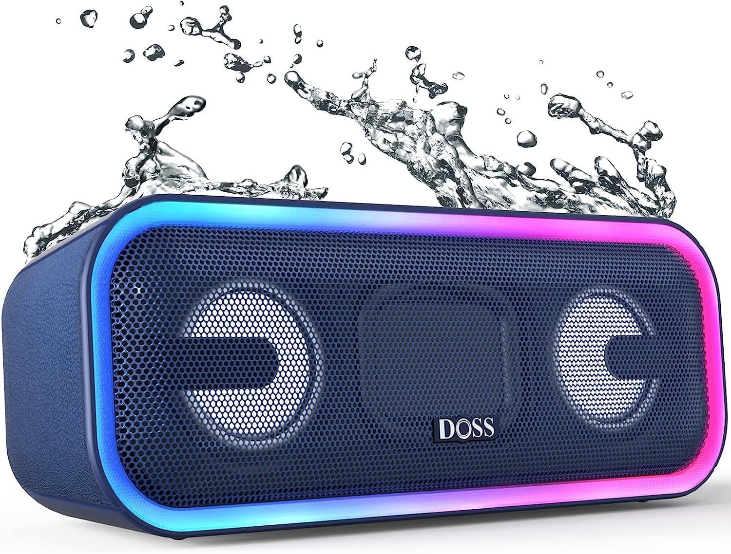 DOSS Stereo Lichtern, Std) IPX5 Bluetooth W, Wasserdicht, Stereo-Pairing, Lautsprecher (Bluetooth, Wireless 24 Musikbox 15