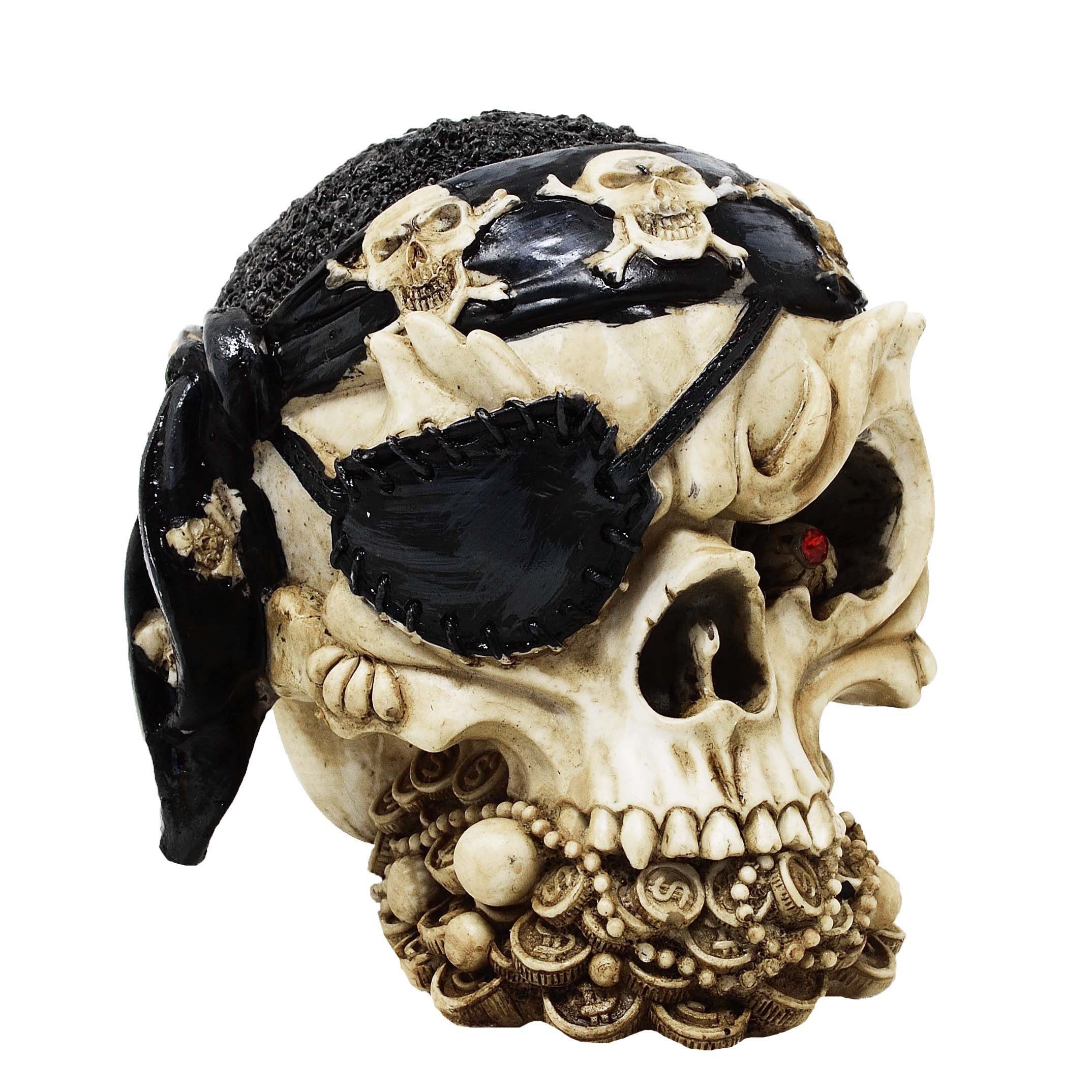 Dekofigur Totenkopf mit Piratentuch - Piraten, Tot, Gothic, Halloween