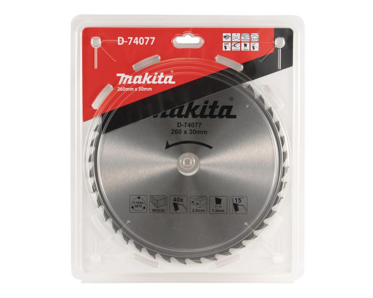 Thumbnail - Makita Akku-Multifunktionswerkzeug Makita TCT Sägeblatt 260 x 30 mm, 40 Z, Produkt, Makita, Makita Werkzeug und Geräte f...
