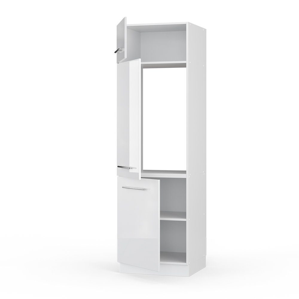 Vicco Kühlumbauschrank Fame-Line, Weiß Hochglanz/Weiß, 60 cm (1-St) – Bild 4 von 5