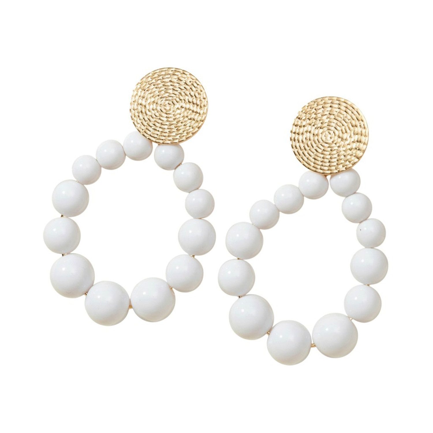 KARMA Perlenohrringe XL Damen Ohrringe vers. Farben bunt 7 cm (Statement-Ohrschmuck Acrylperlen, 2-tlg., Sommer Accessoire), Acryl modern Damenohrringe groß