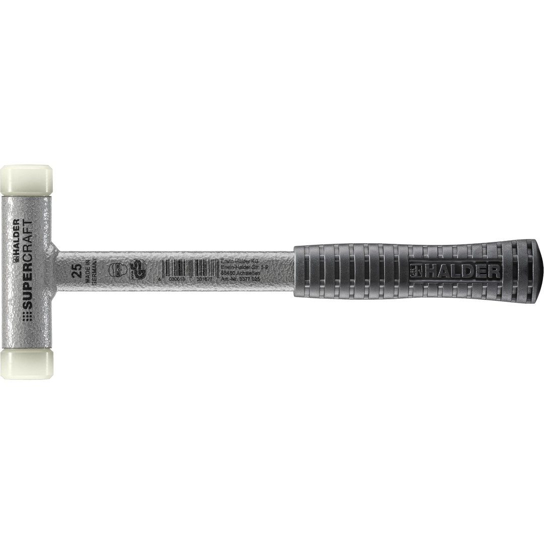 Gummihammer HALDER SUPERCRAFT Schonhammer Ø 25 mm rückschlagfrei mit bruchsicherem