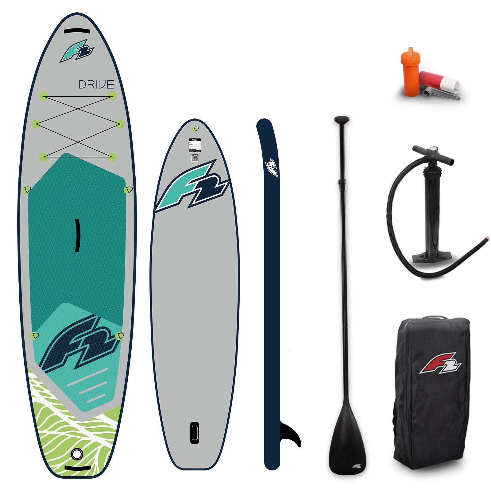 F2 SUP-Board F2 SUP Stand Up Paddle Board Drive 372cm 12,2 Grau, Stand up paddle board