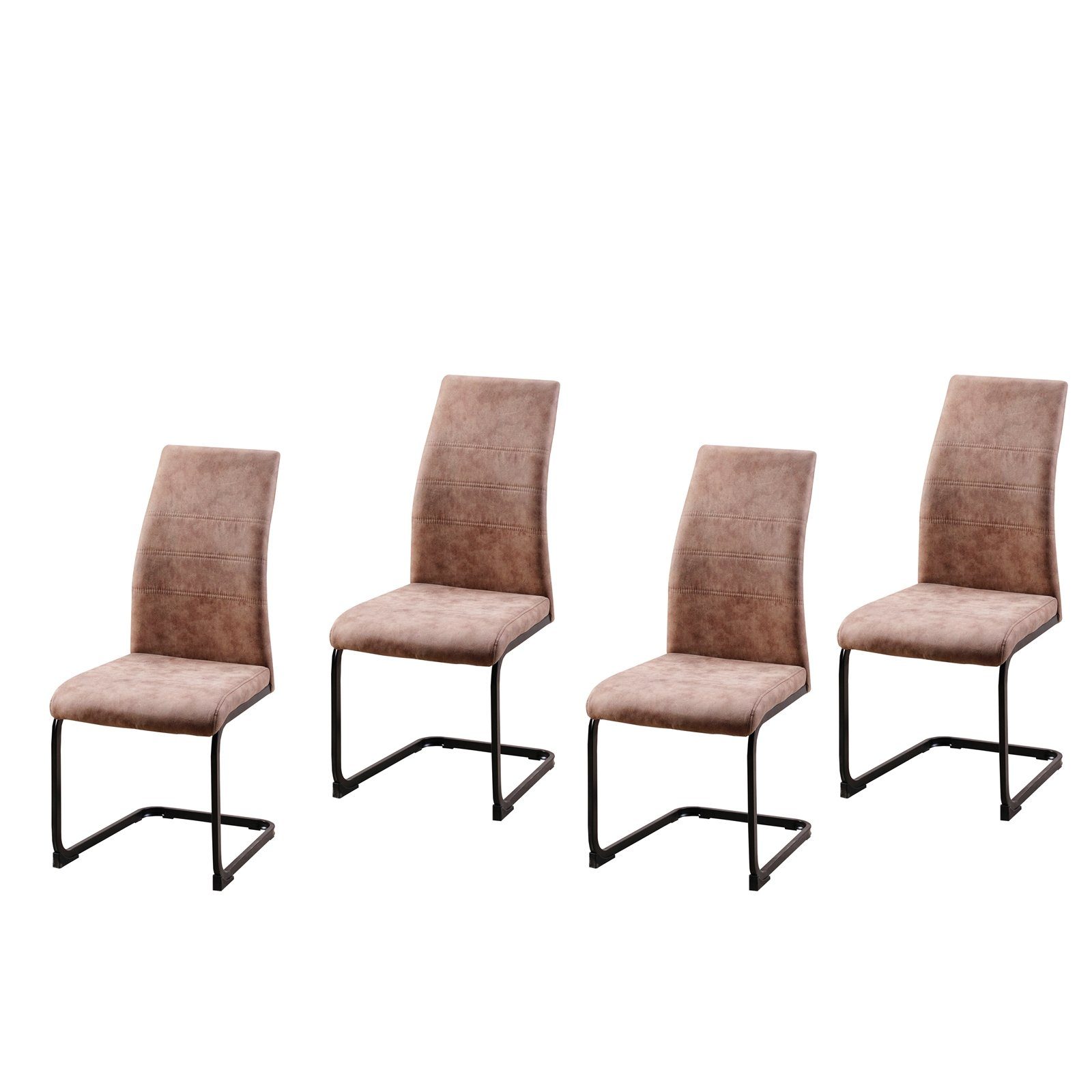 Freischwinger Schwingstuhl SallyP Braun 4er