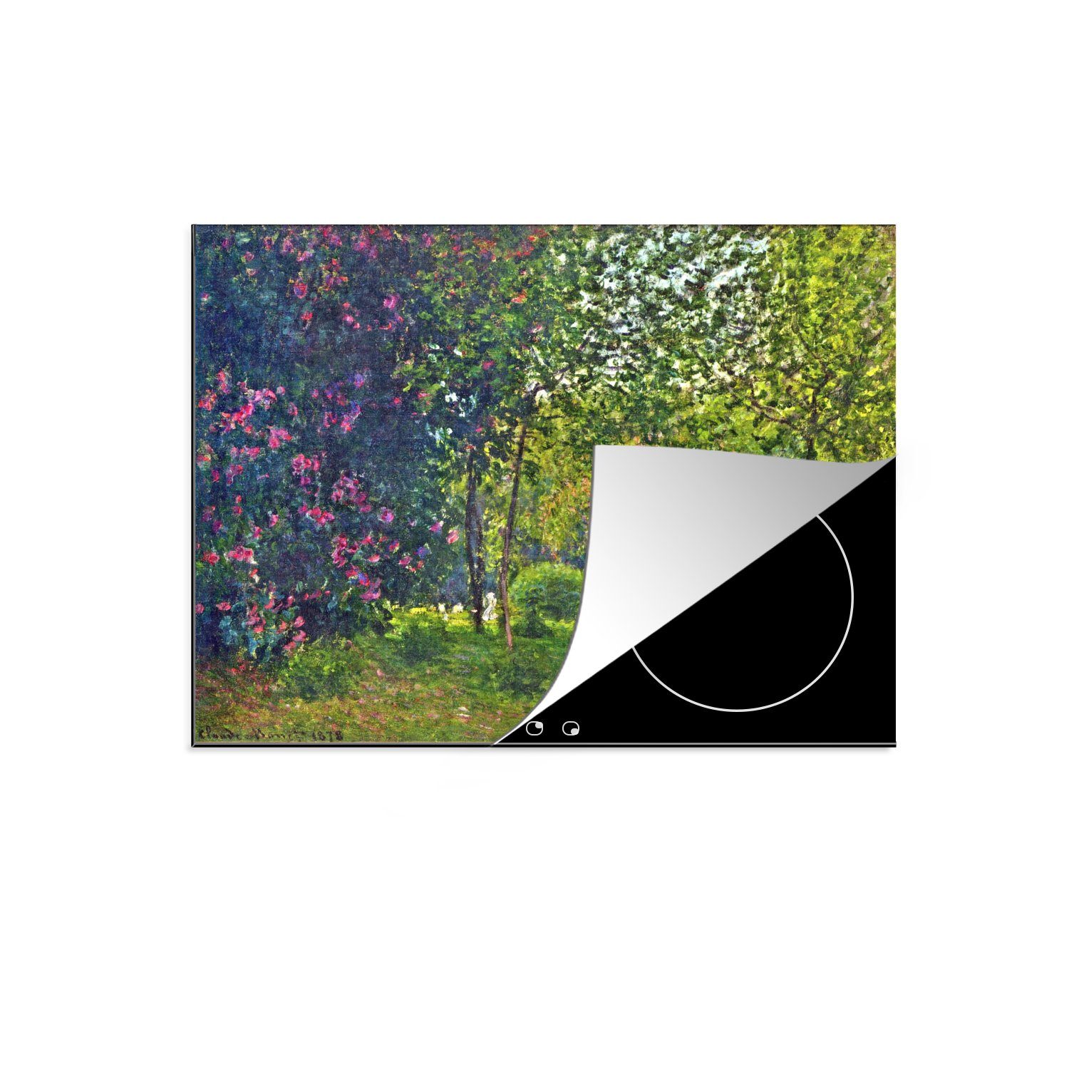 MuchoWow Herdblende-/Abdeckplatte Parc Monceau - Gemälde von Claude Monet, Vinyl, (1 tlg), 59x52 cm, Ceranfeldabdeckung für die küche, Induktionsmatte