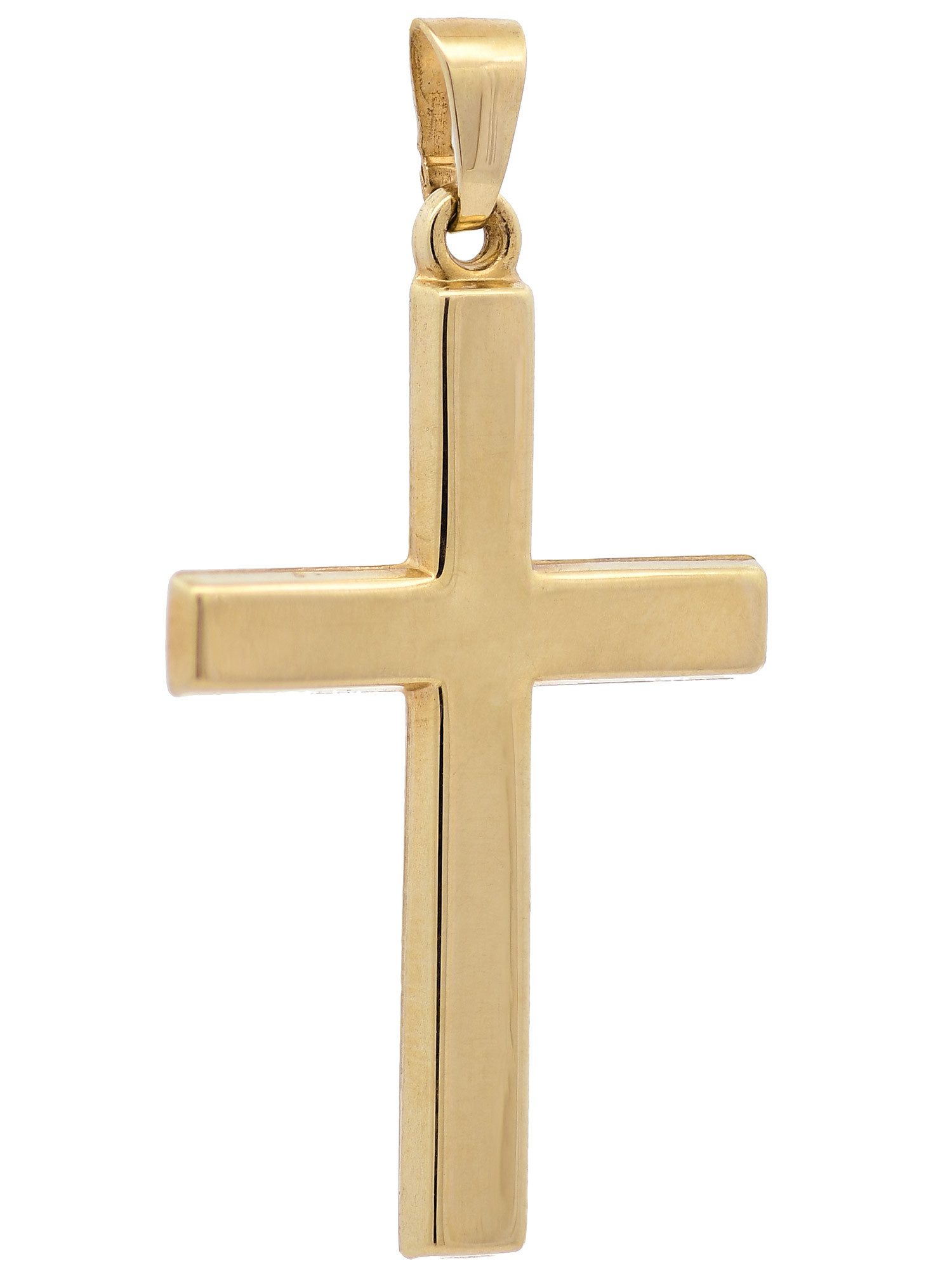 Kettenanhänger Kettenanhänger Gold Anhänger Kreuz massiv 585 - 14 Karat Gold
