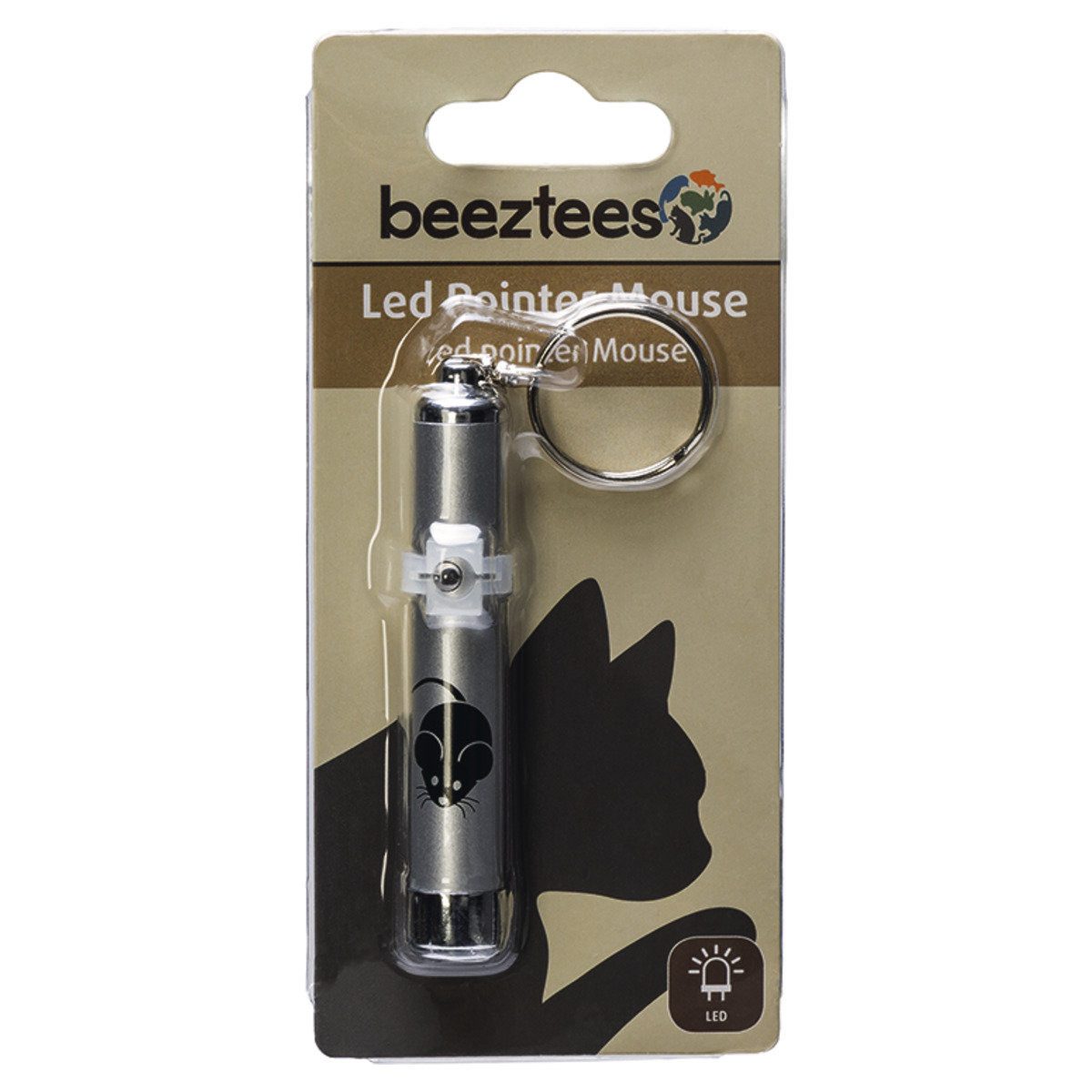 Beeztees Tier-Intelligenzspielzeug Katzenspielzeug Laserlicht Mouse silber