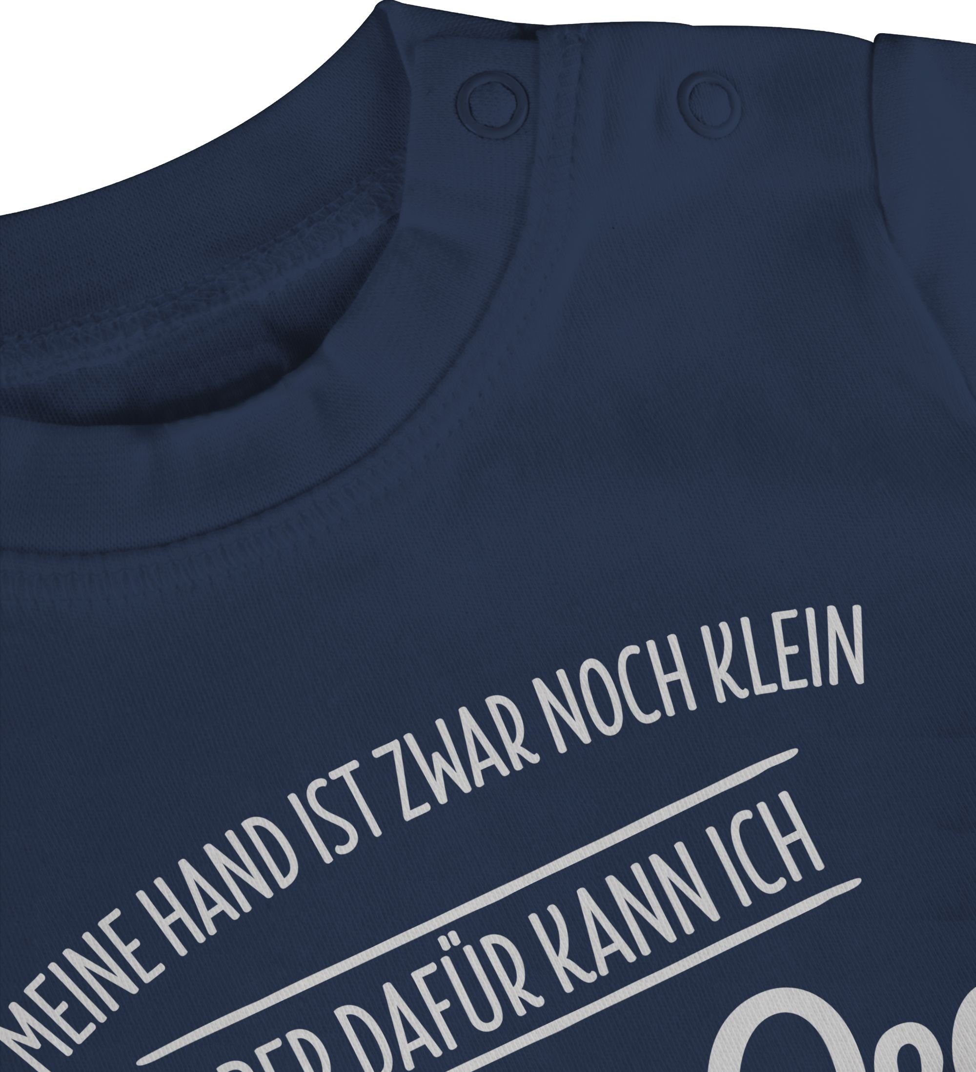 Shirtracer Baby und Navy Opa den Oma 3 T-Shirt Großeltern um Finger Blau Sprüche wickeln